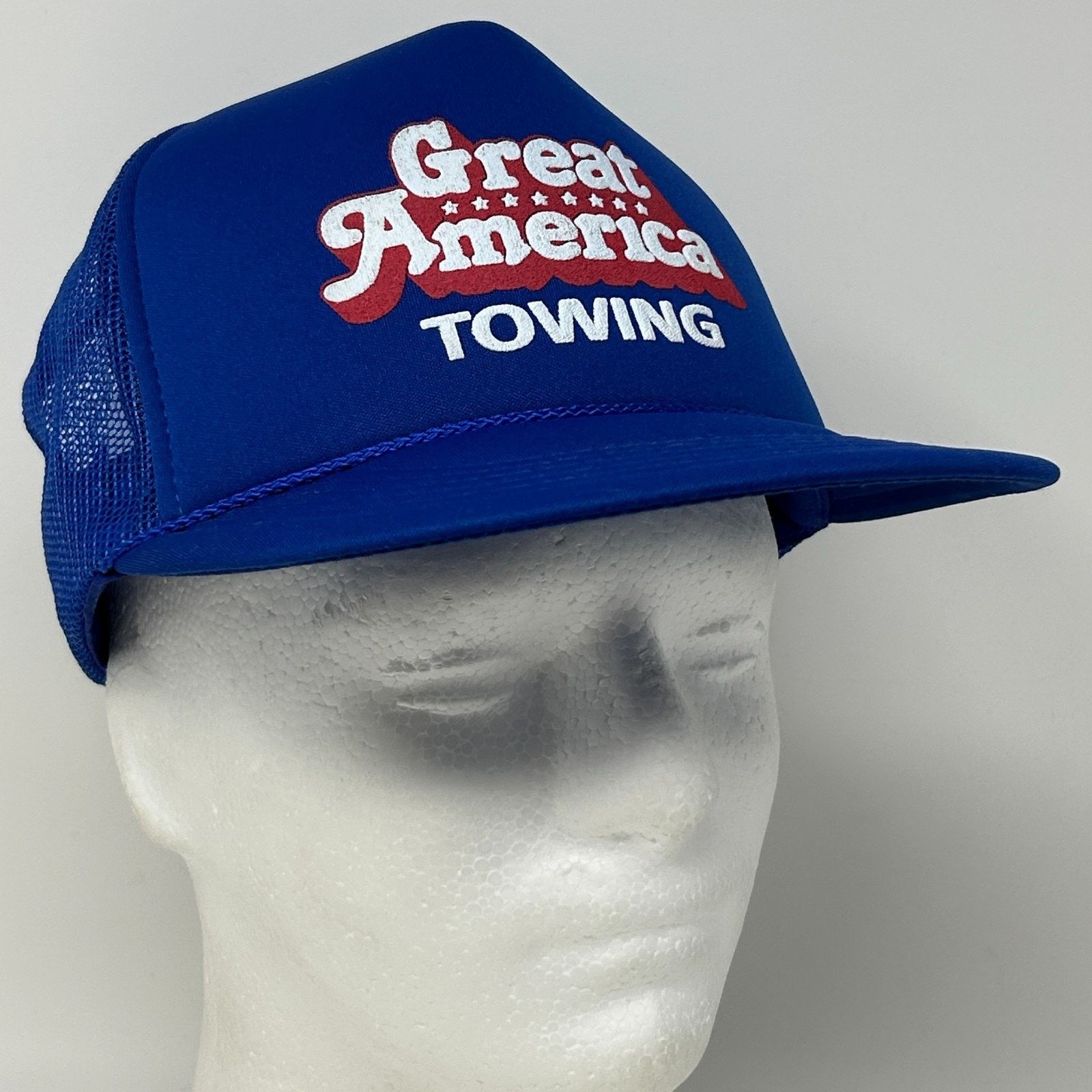 Vintage Vintage Great American Towing Trucker Hat Baseball Cap Blue Size ONE SIZE - 9 Thumbnail