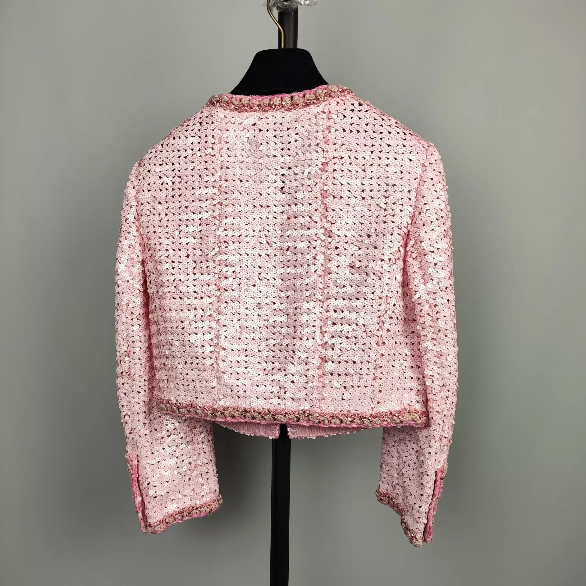 Chanel CHANEL 23C women's cropped pink sequined jacket Size XS / US 0-2 / IT 36-38 - 2 Thumbnail