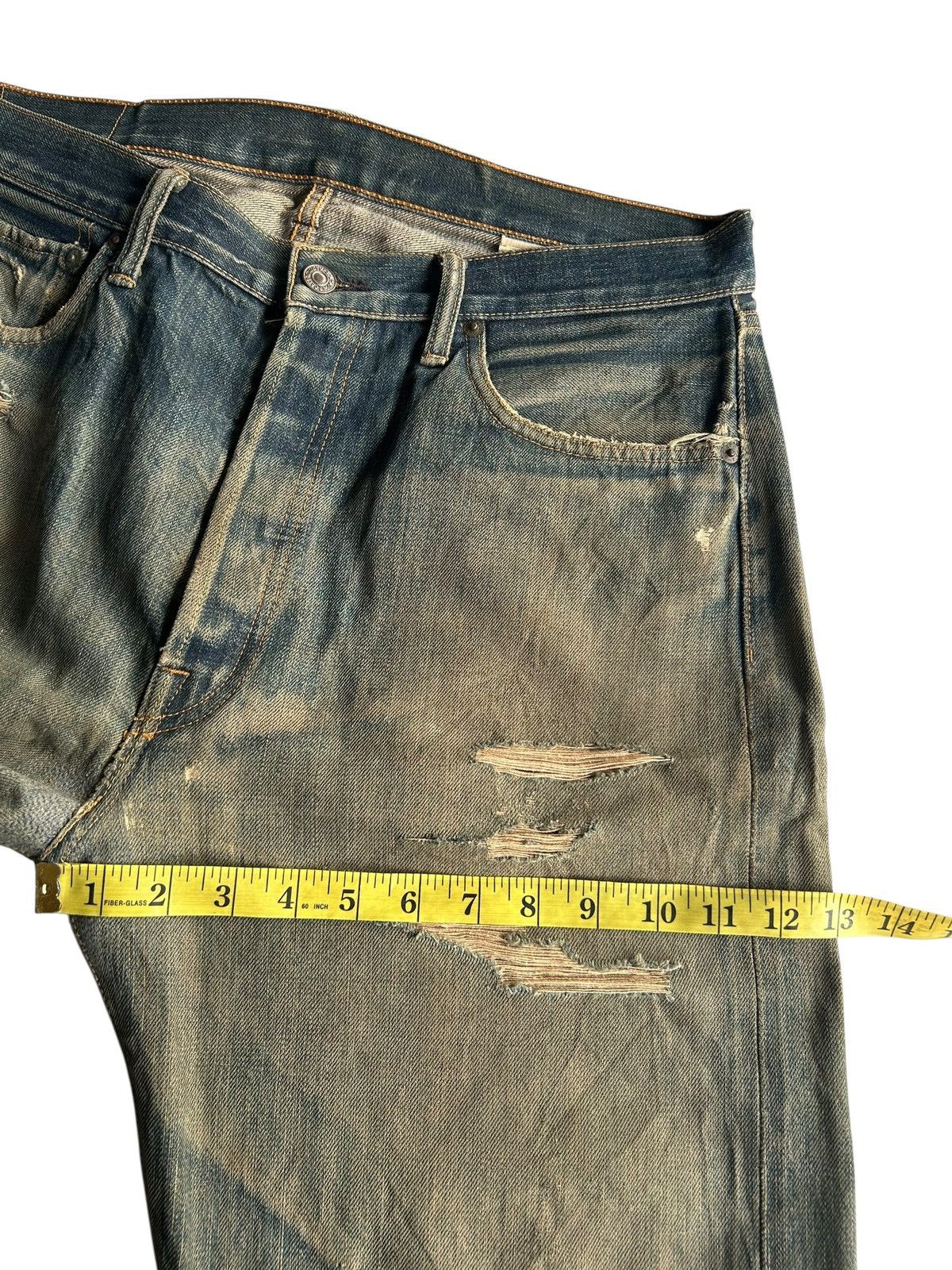Kapital Thrashed Vintage Sugar Cane Selvedge Denim Jeans Grunge Size US 34 / EU 50 - 21 Thumbnail