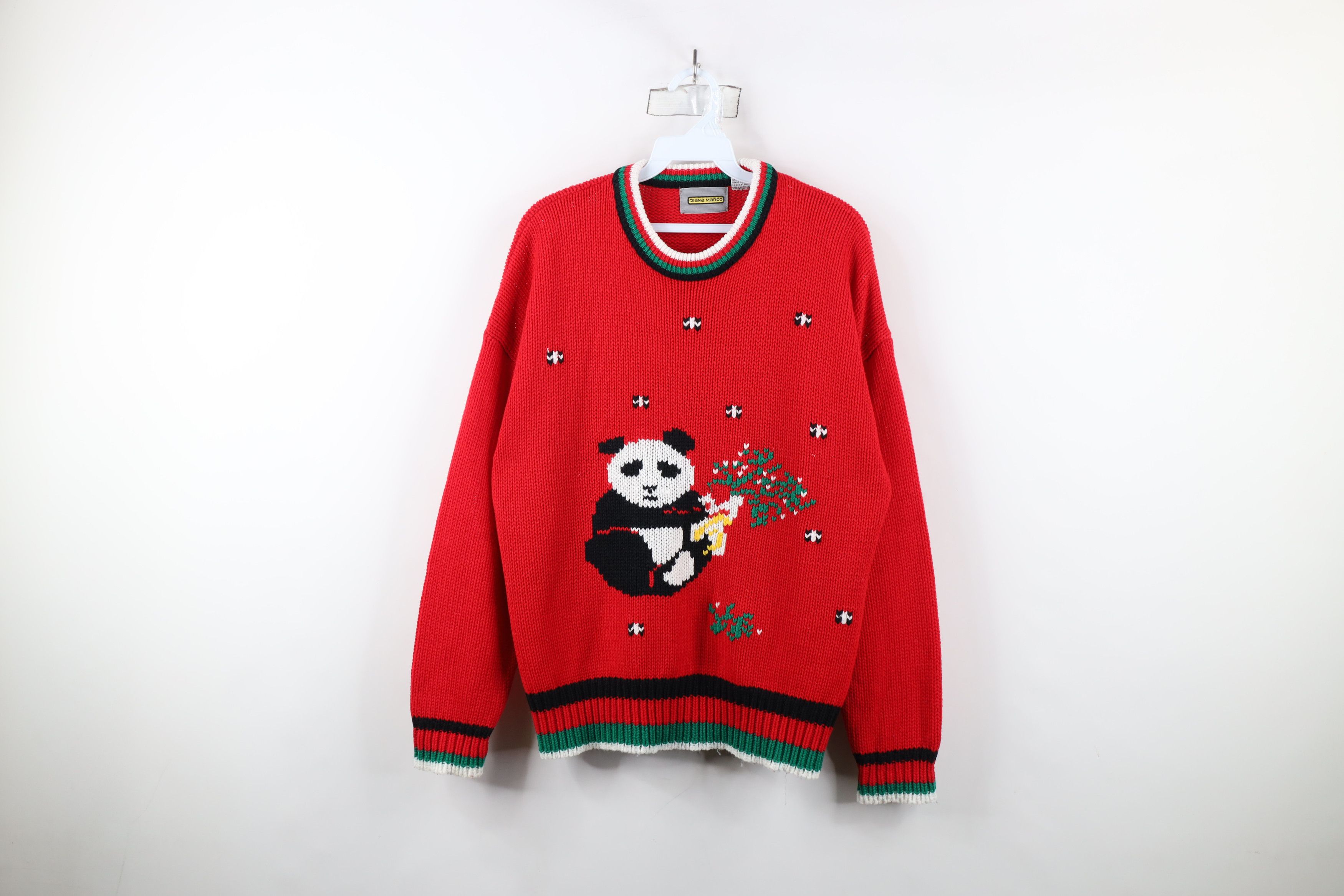 Vintage Vintage 90s Streetwear Panda Bear Knit Crewneck Sweater Size 3XL / US 20-22 - 1 Thumbnail