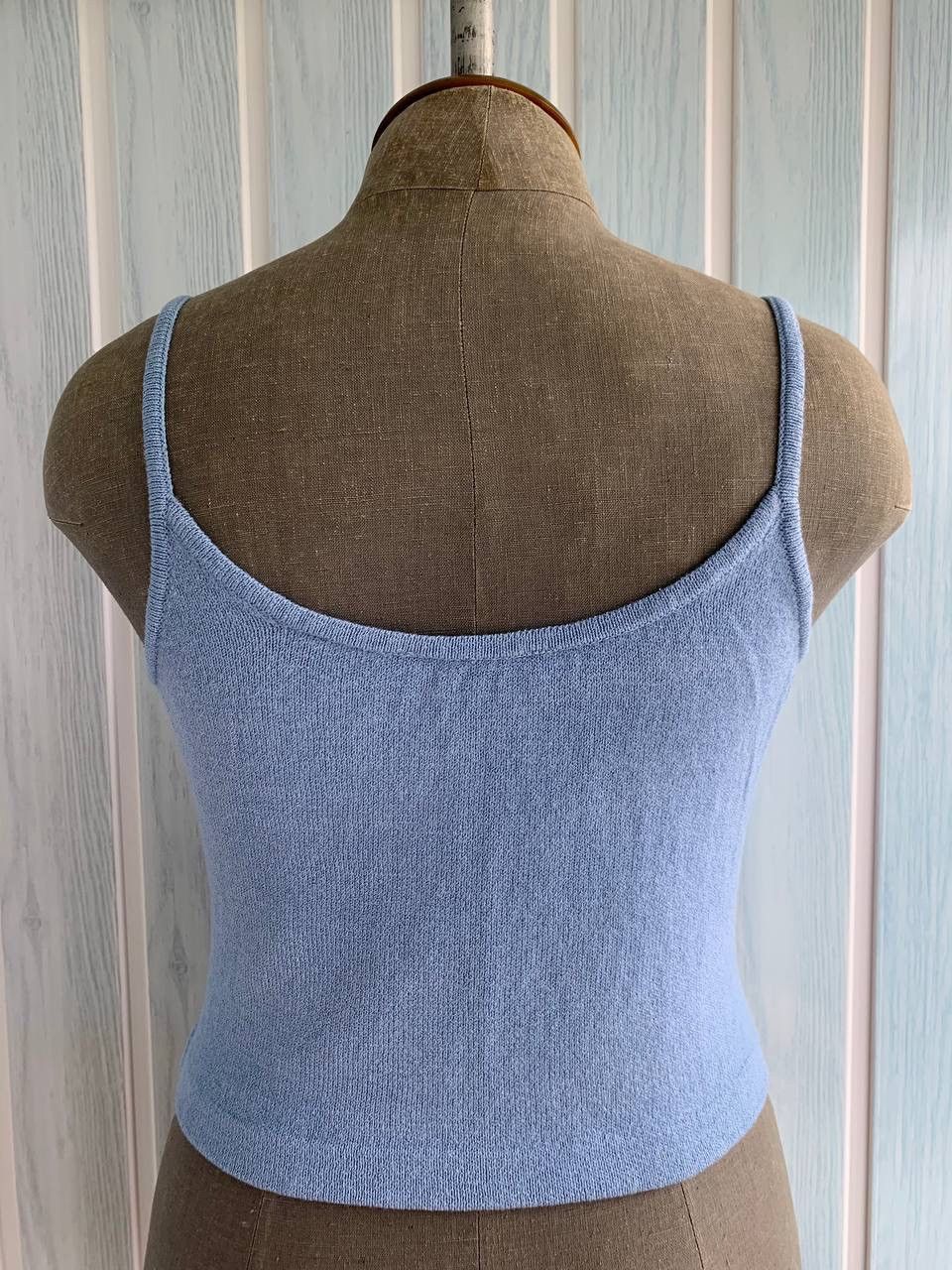 Designer × St. John Vintage St. John USA Women Blue Knit Wool Spaghetti Tank Top Size S / US 4 / IT 40 - 3 Thumbnail