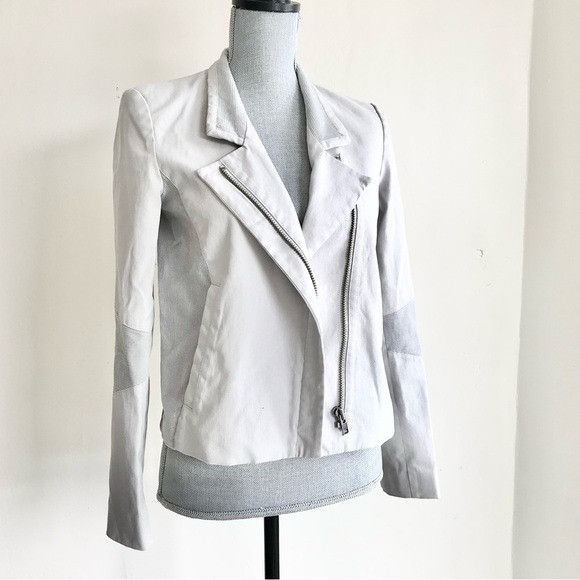 Helmut Lang Helmut Lang Women’s Asymmetrical Zip Moto Jacket Tan Beige G Size S / US 4 / IT 40 - 6 Thumbnail