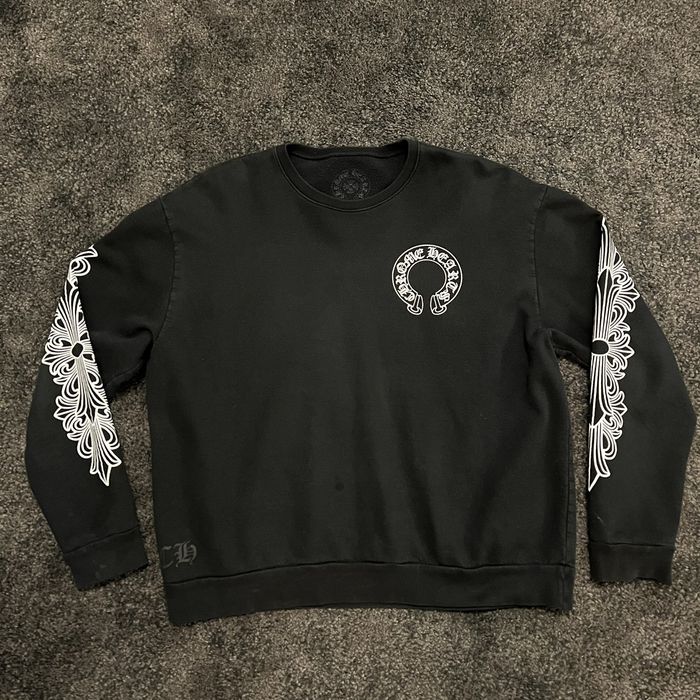 Chrome Hearts Chrome Hearts Black Horseshoe Crewneck | Grailed