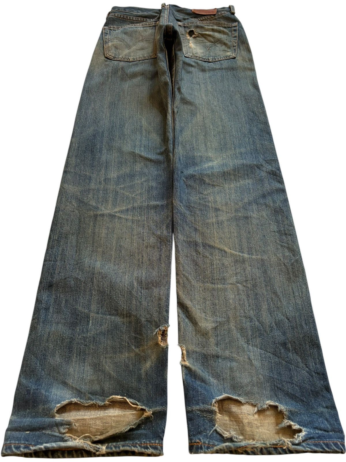 Levi's Vintage 90s Levis 503 Rusty Mud Wash Ripped Loose Jeans Size US 27 - 2 Thumbnail