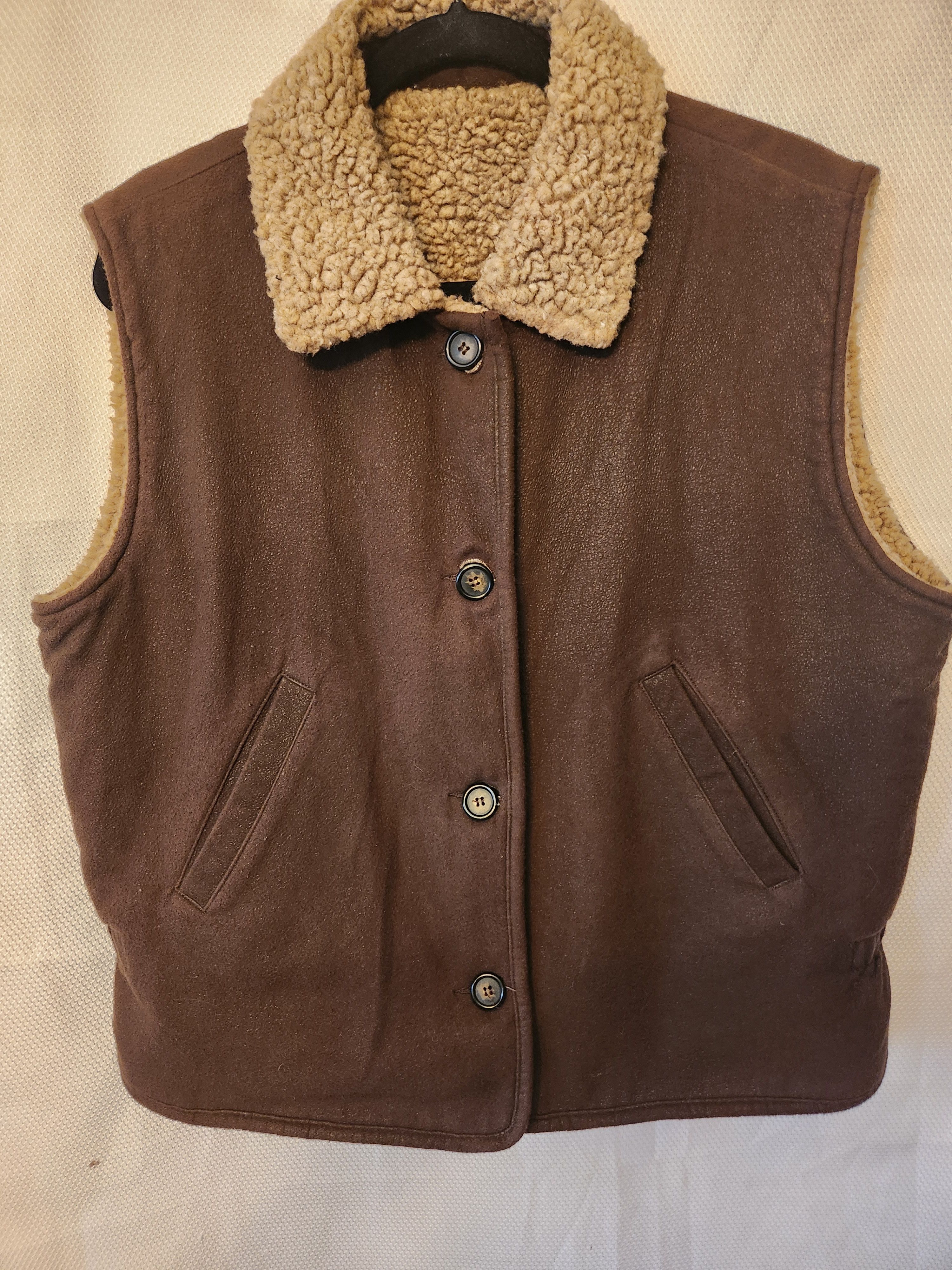 Other Vtg Tsunami Reversible Cotton Blend Fleece Button Front Vest Size L / US 10 / IT 46 - 1 Thumbnail