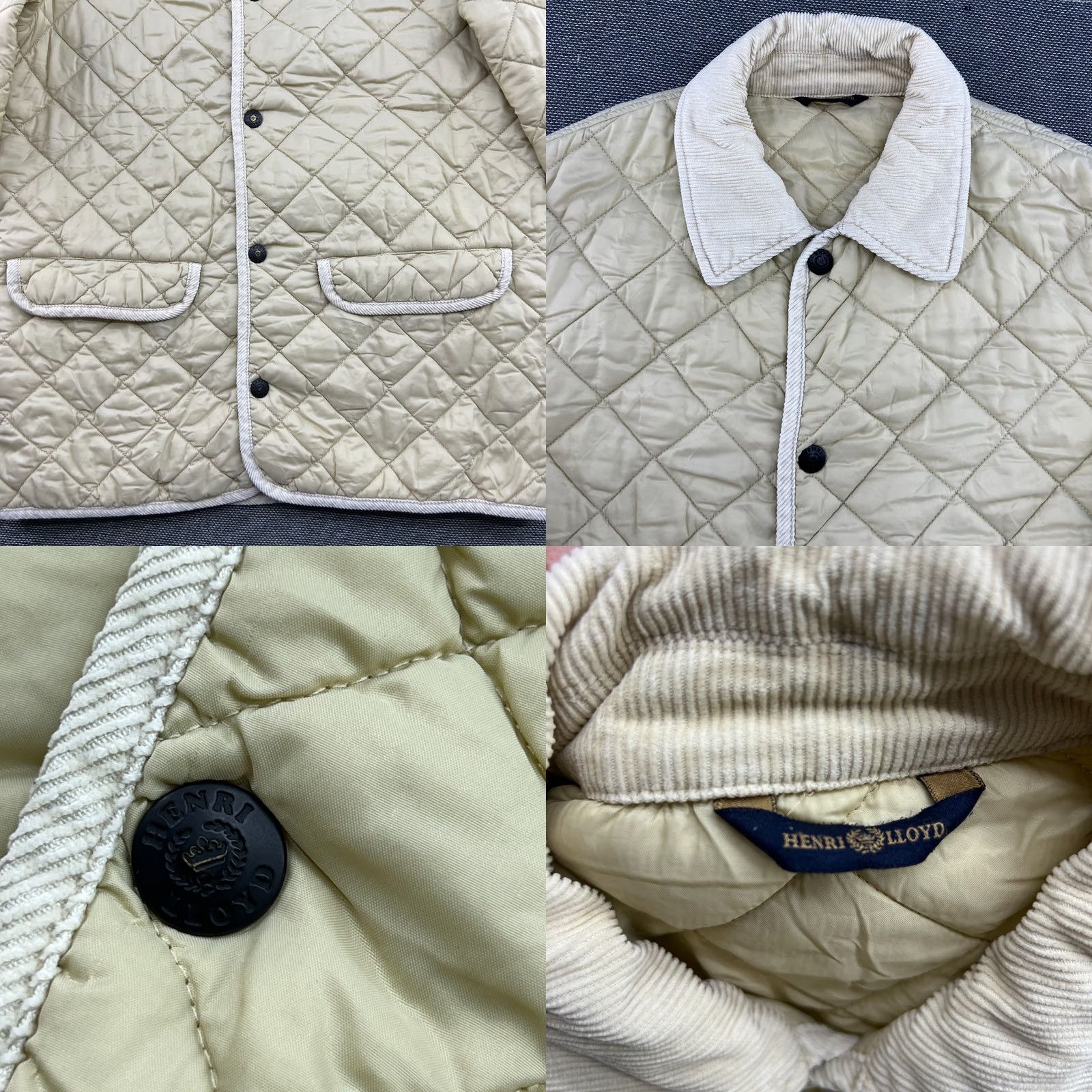 Henri Lloyd Vintage Henri Lloyd Beige Jacket Mens Medium Quilted Corduroy Trim Size US M / EU 48-50 / 2 - 8 Thumbnail