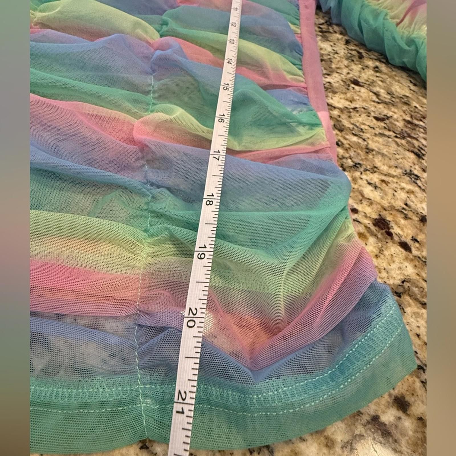 Other Davi & Dani pastel rainbow striped sheer ruched top SZ M Size M / US 6-8 / IT 42-44 - 9 Thumbnail