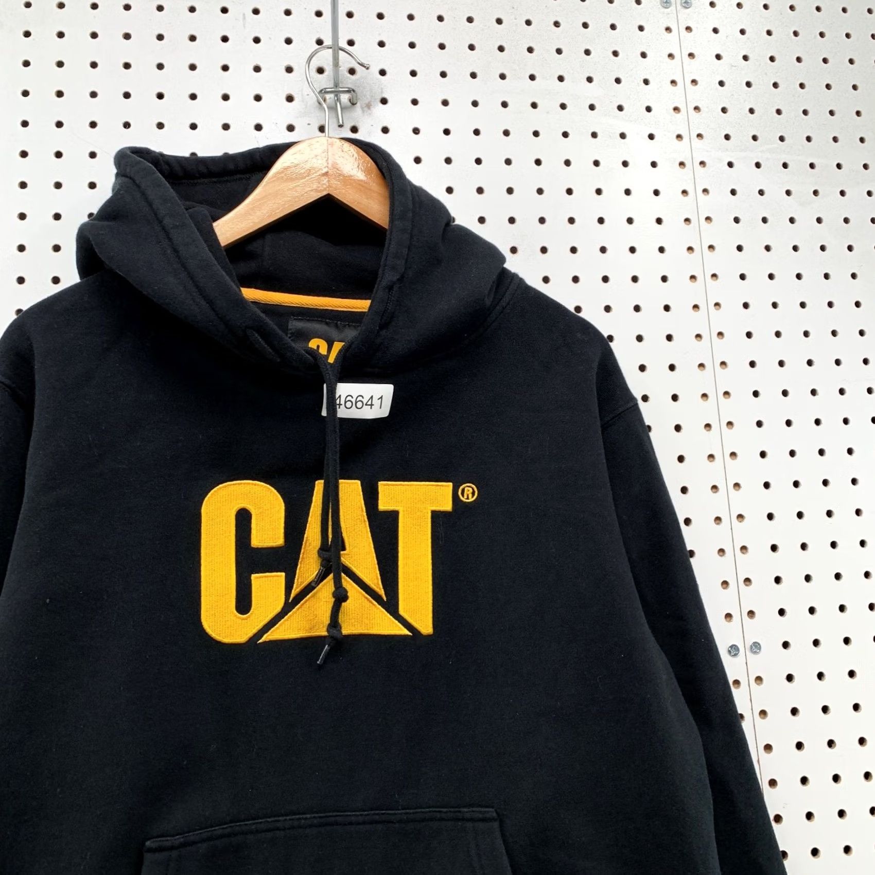 Vintage CAT Caterperpilla Hoodie Sweatshirt Mens Medium Black Yellow Embroidered Size US L / EU 52-54 / 3 - 7 Thumbnail