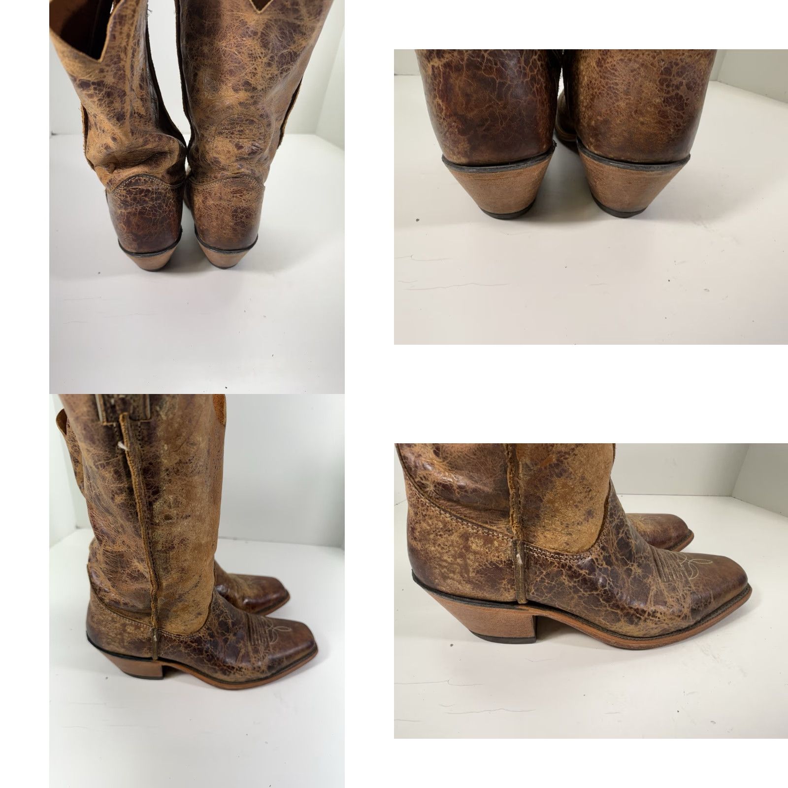 Justin Boots Justin Bent Rail Wildwood Boots Women 10 B Brown Leather Crackled Western BRL122 Size US 10 / IT 40 - 8 Thumbnail