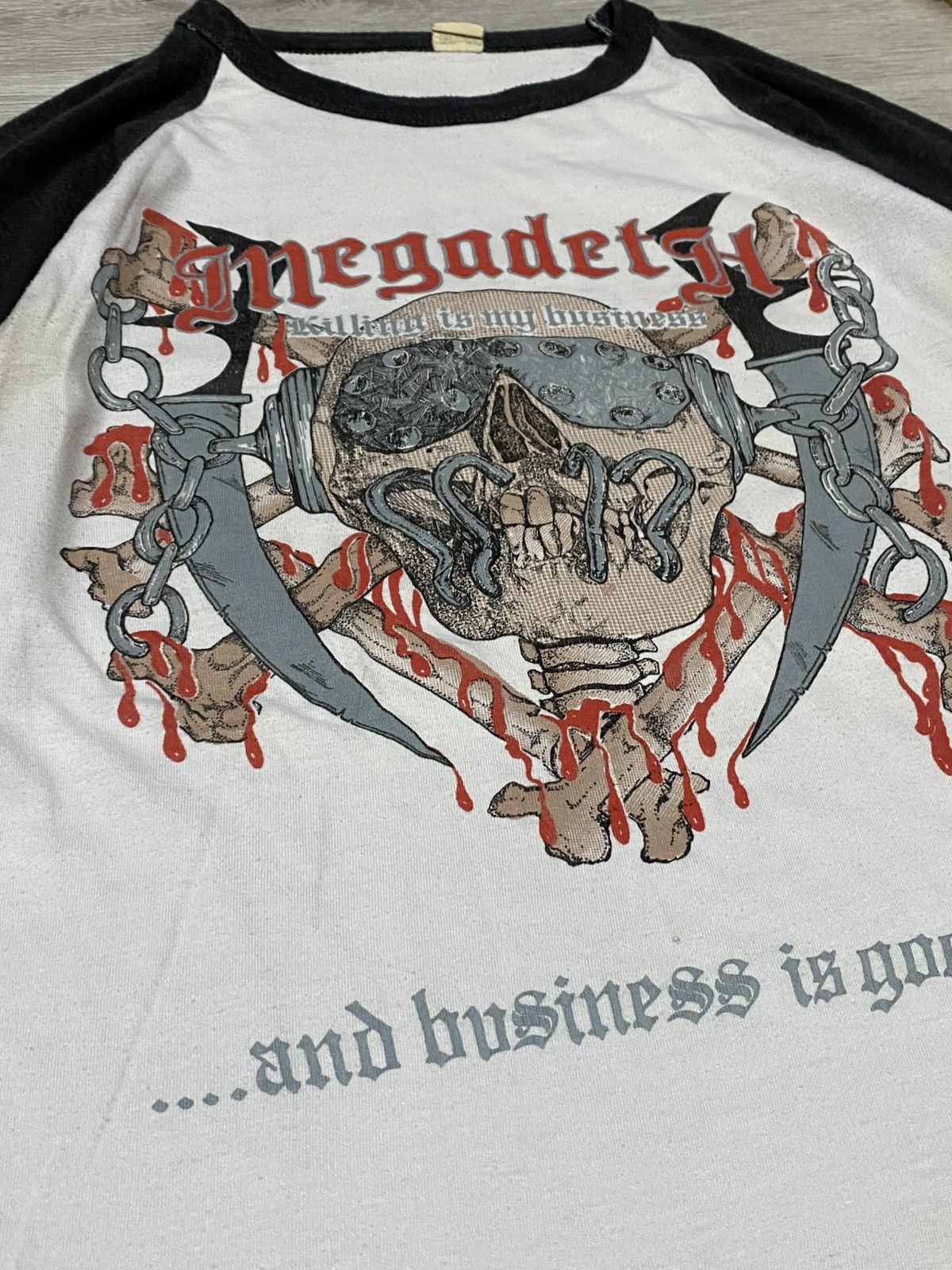 Vintage Megadeth 1984-1986 screen vintage baseball shirt long sleeve Size US M / EU 48-50 / 2 - 6 Thumbnail