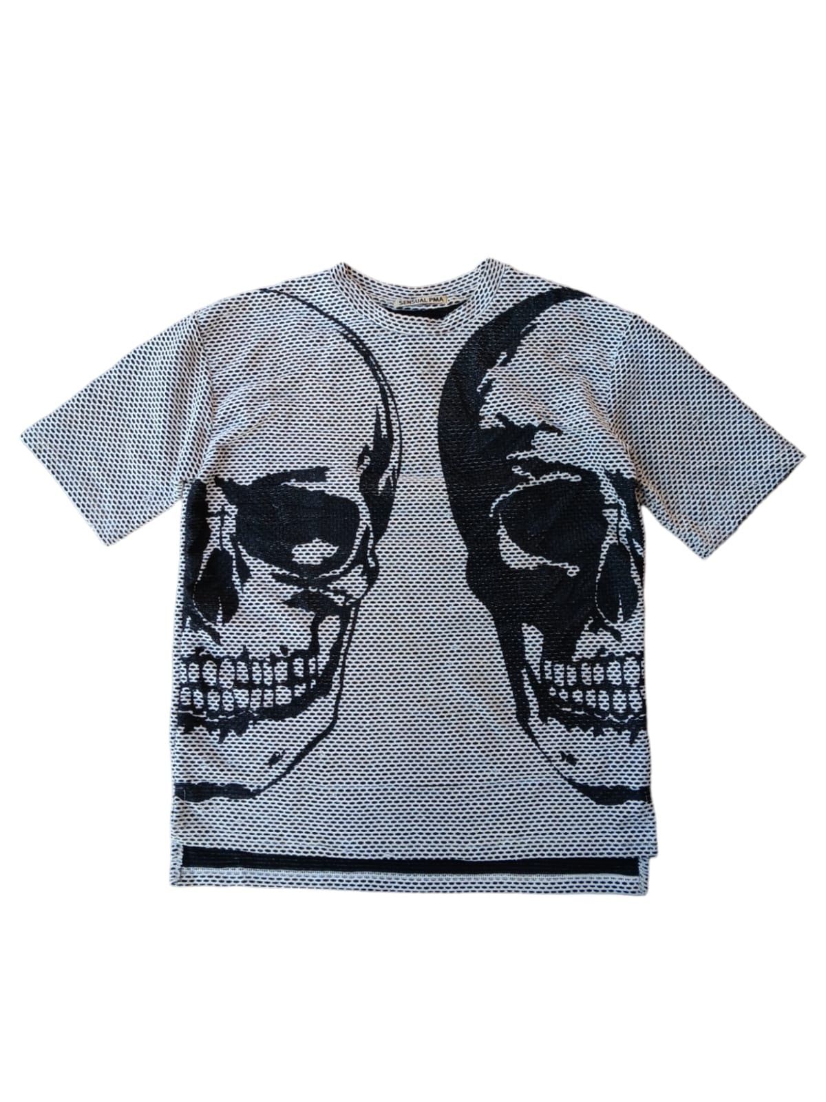 Japanese Brand Sensual PMA big skull pattern double layer mesh tee Size US L / EU 52-54 / 3 - 1 Thumbnail