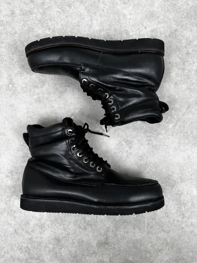 Armani Armani Black Laced Leather High Boots Size US 10 / EU 43 - 2 Thumbnail