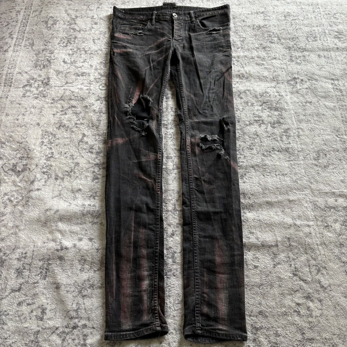 Pre-owned If Six Was Nine X Le Grande Bleu L G B Lgb Red Arrow Skinny Distressed Denim Jeans Black | Size 33