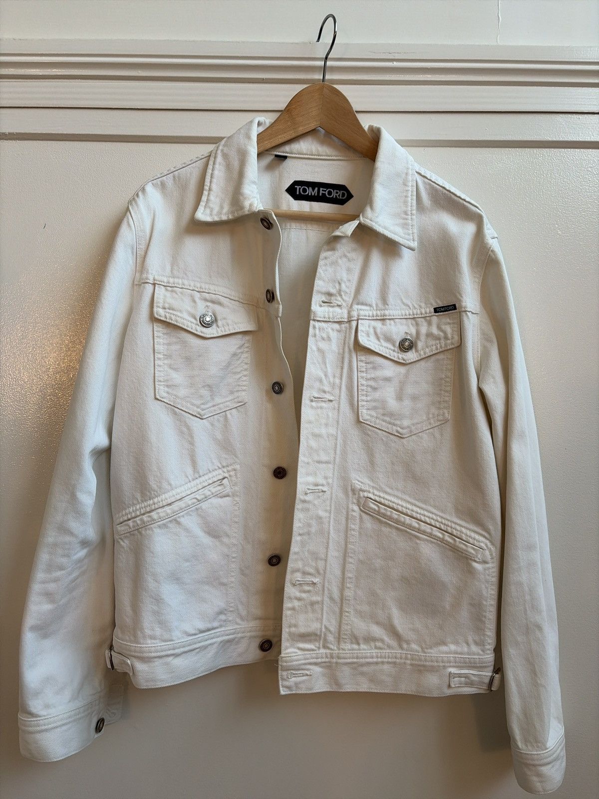 Tom Ford TF Tom Ford White Denim Jacket Size Medium Size US M / EU 48-50 / 2 - 1 Thumbnail