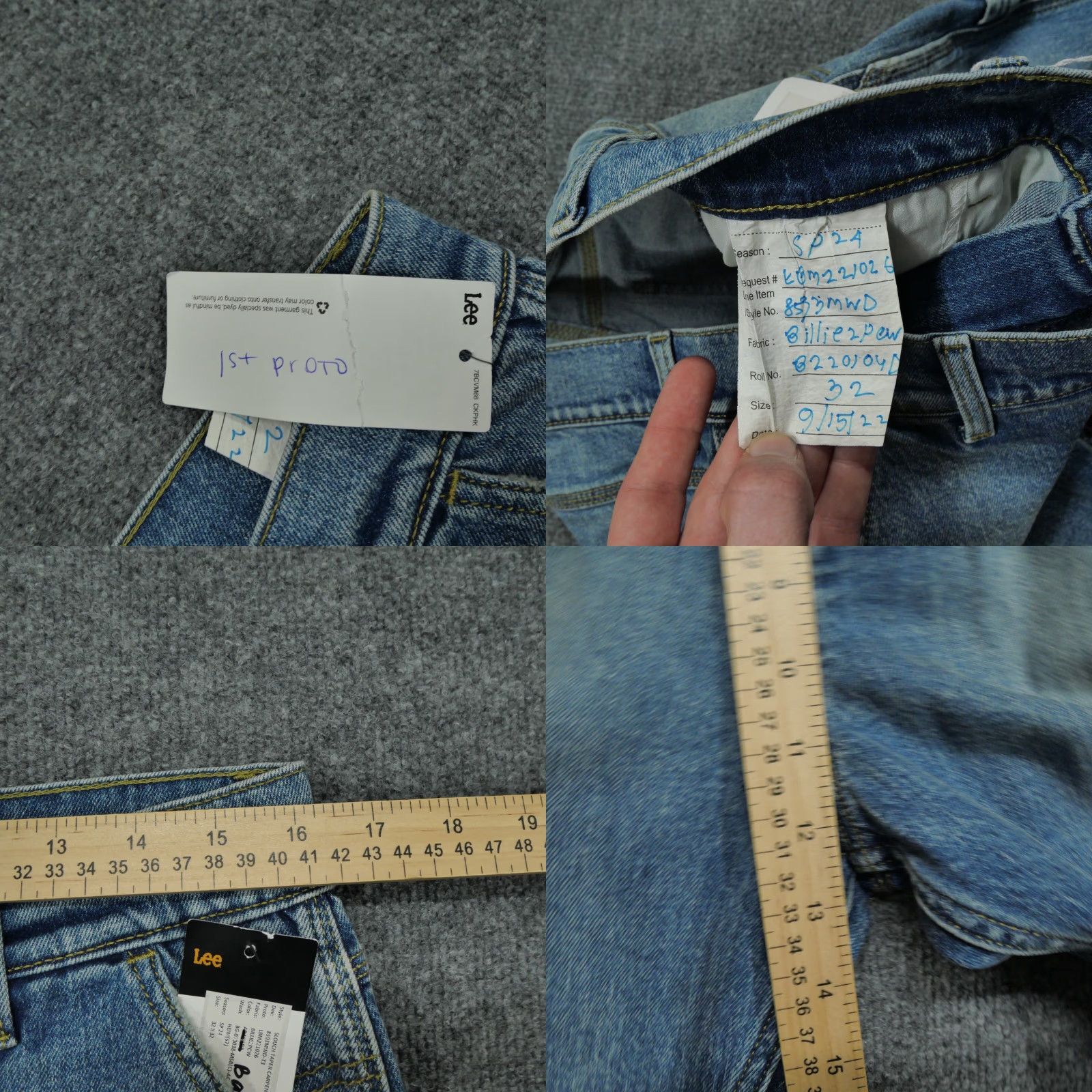 Lee Lee Jeans Mens 32x30 Blue Distressed Baggy Slouch Tapered Motorcycle Size US 32 / EU 48 - 8 Thumbnail