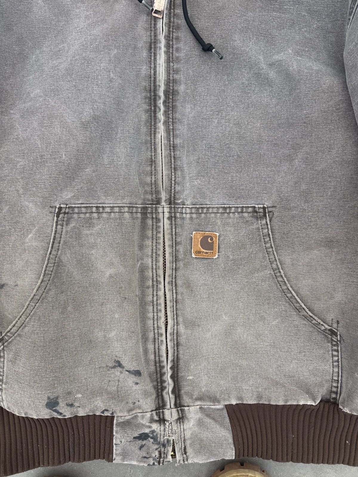 Carhartt × Vintage Vintage 90s Carhartt Hooded Jacket Size XL Greyish Brown Size US XL / EU 56 / 4 - 2 Thumbnail