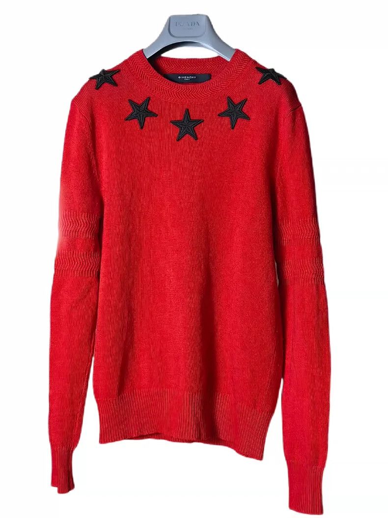 Givenchy Givenchy Premium Star Pattern Wool Blend Crewneck Sweater Size US XS / EU 42 / 0 - 1 Thumbnail