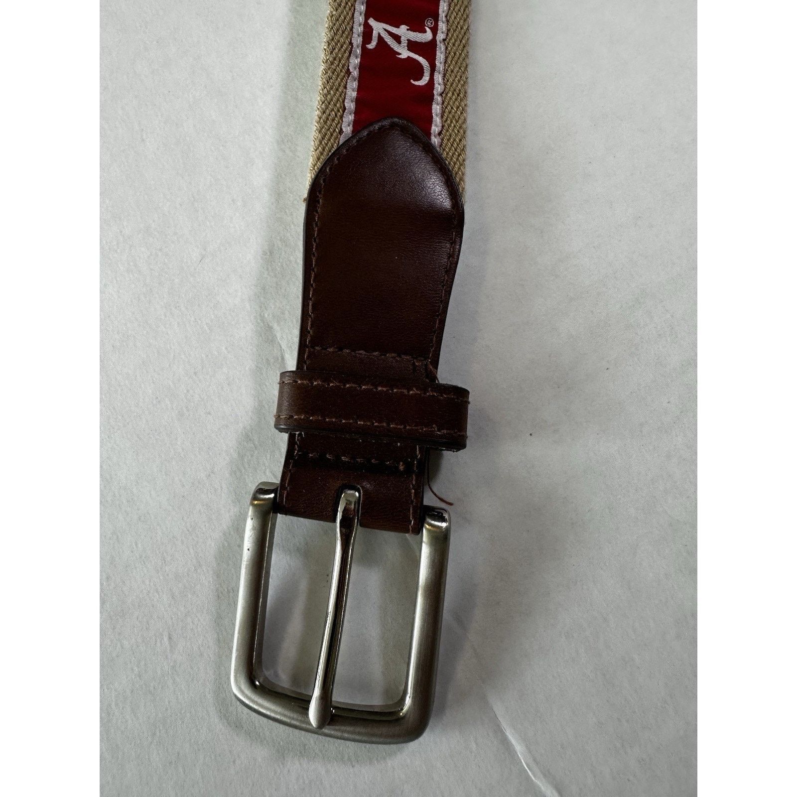NCAA University Of Alabama Crimson Tide Canvas& Leather Belt Sz32 Size 38 - 5 Thumbnail