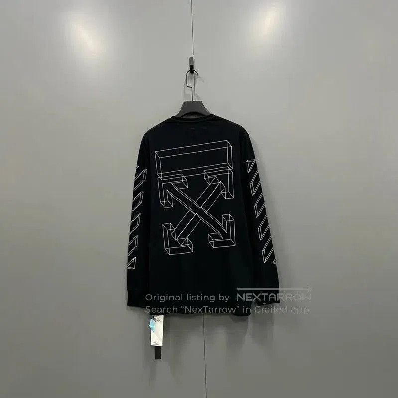 Off-White Off-White Black Long Sleeve Cotton T-Shirt . Size US XL / EU 56 / 4 - 3 Thumbnail