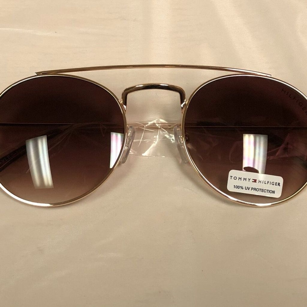 Tommy Hilfiger Tommy Hilfiger Gold & Brown Aviator Sunglasses Size ONE SIZE - 5 Thumbnail