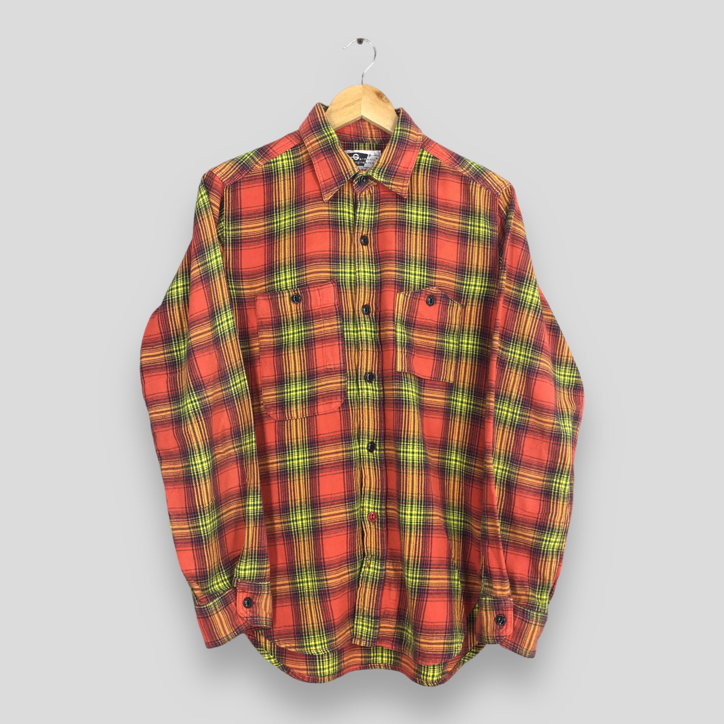 image of Engineered Garments Japan Plaid Shadow Flannel Shirt Small, Men's