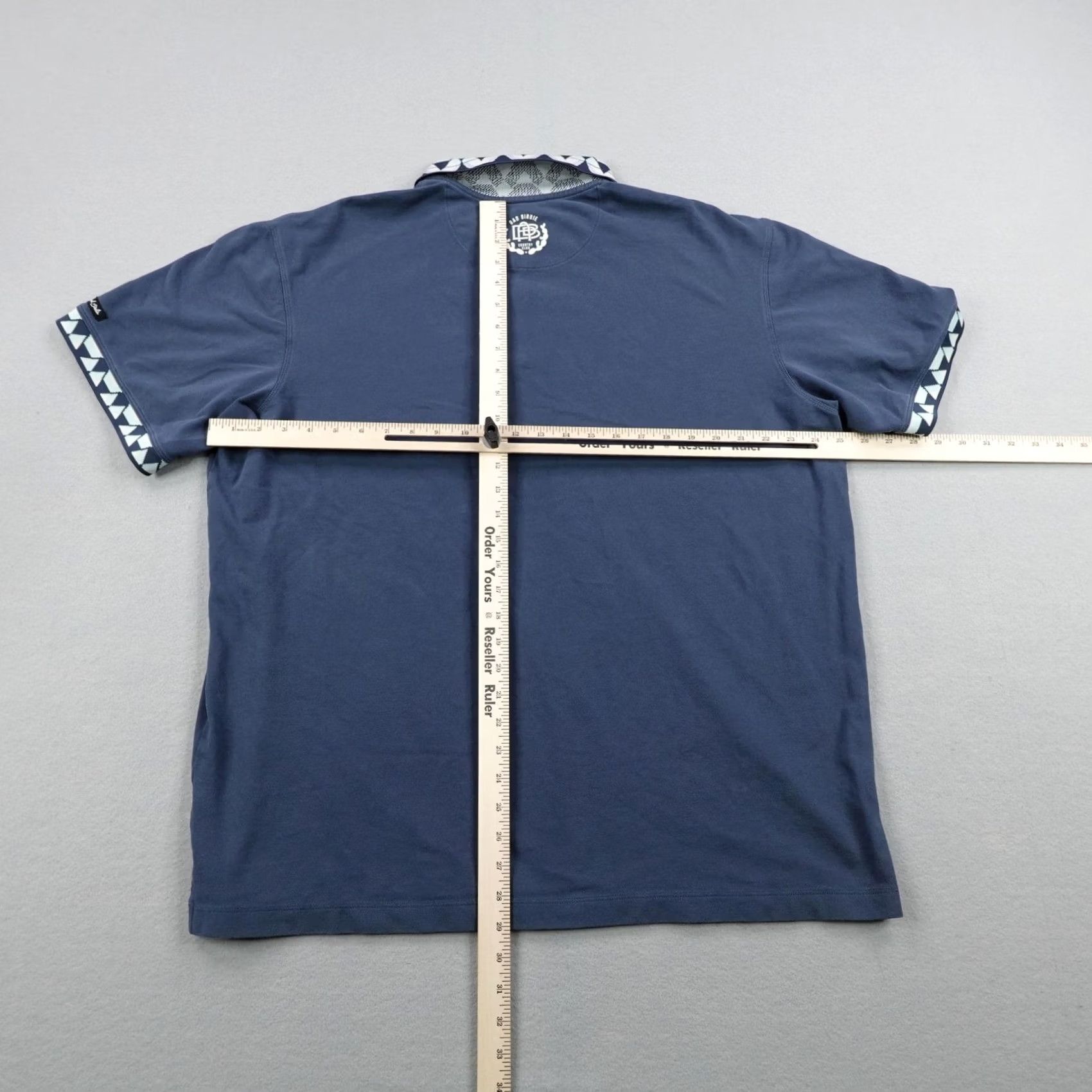Vintage Bad Birdie Polo Shirt Mens XL Blue Pique Cotton Contrast Collar Golf Performance Size US XL / EU 56 / 4 - 4 Thumbnail
