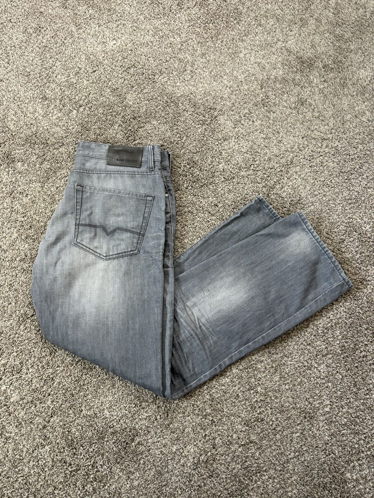 Hugo Boss Boss Orange Men Regular Fit Straight Leg Jeans Gray 36x32 Size US 36 / EU 52 - 1 Thumbnail