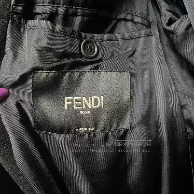 Fendi Fendi Black Detachable Collar Single Breasted Long Sleeve Size US M / EU 48-50 / 2 - 2 Thumbnail