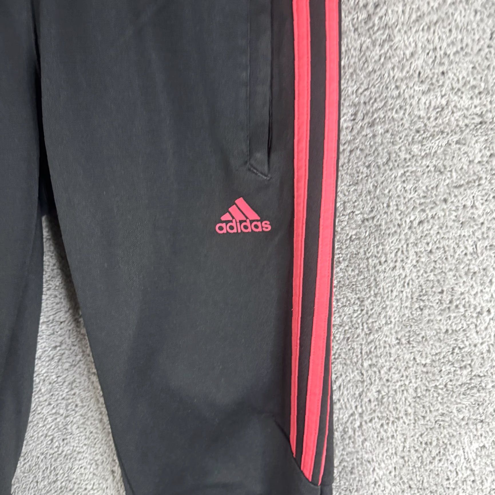 Adidas Adidas Climacool Track Pants Mens XS Black Pink 3 Stripe Zip Ankle Athletic Track Pants Mens XS Black Pink Striped Climacool Tapered Size US 27 - 4 Thumbnail