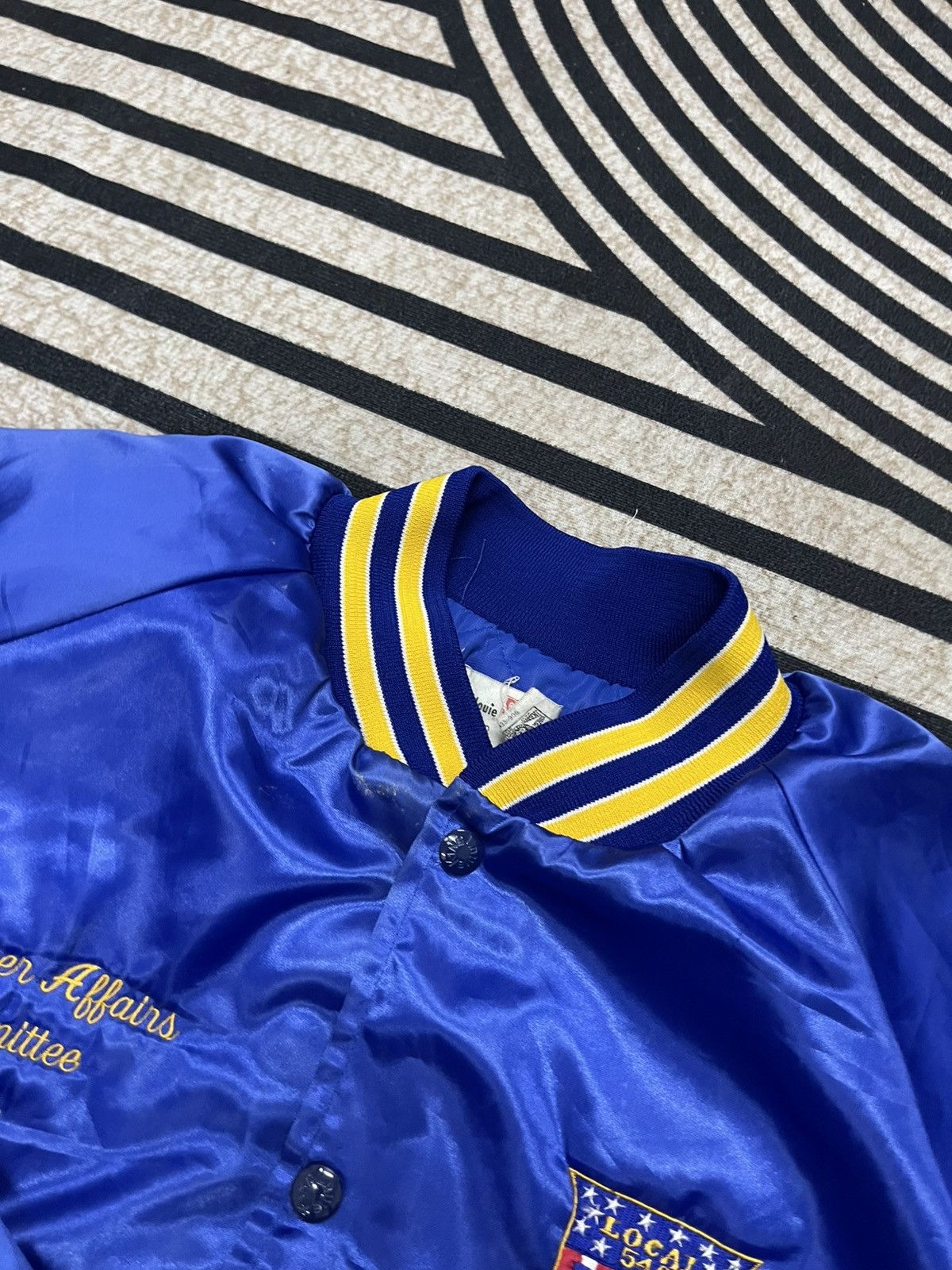 Vintage 80s UNION LOCAL UAW 148 AEROSPACE SATIN BOMBER JACKET XL Size US XL / EU 56 / 4 - 15 Thumbnail