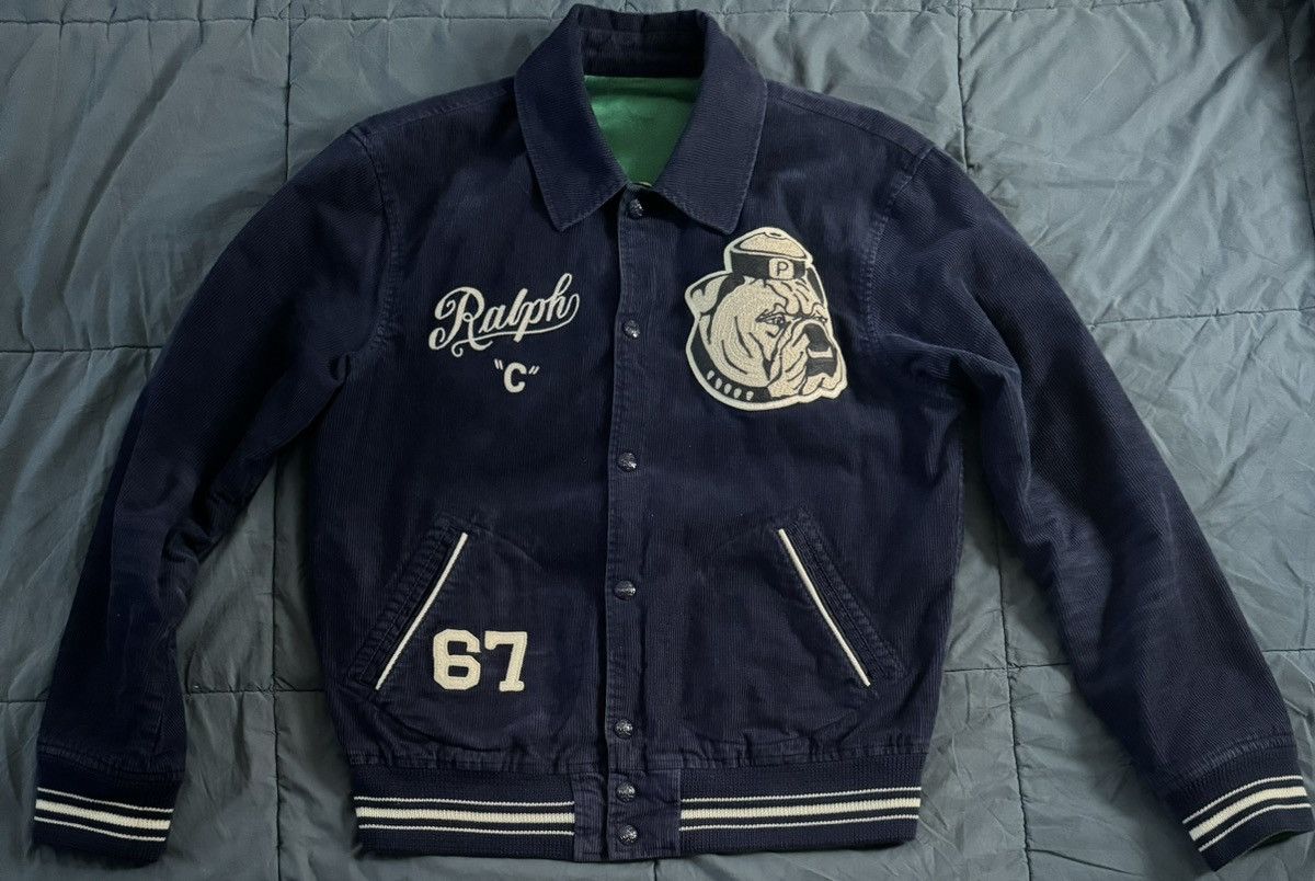 image of Polo Ralph Lauren Reversible Varsity Jacket in Navy/Green, Men's (Size Small)