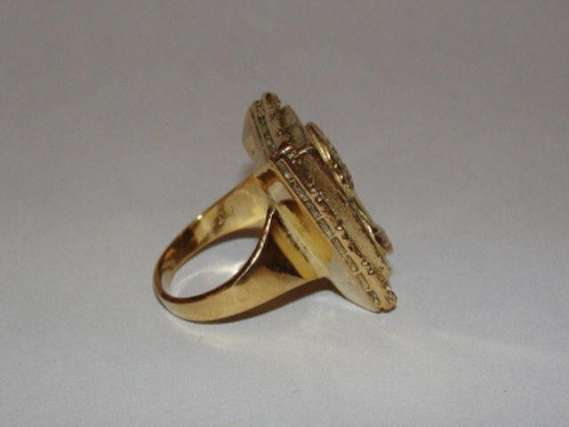 Handmade 14 kt Gold Vermeil over Sterling Silver Georgian Cameo Ring Size ONE SIZE - 4 Thumbnail