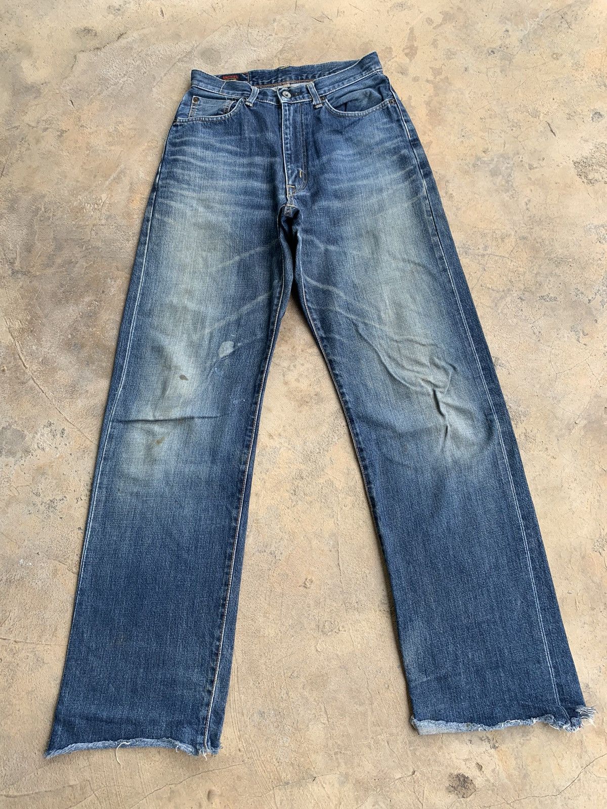 Edwin × Jean Baggy Jeans Something By Edwin 505 Selvedge Distressed Denim Size US 27 - 3 Thumbnail