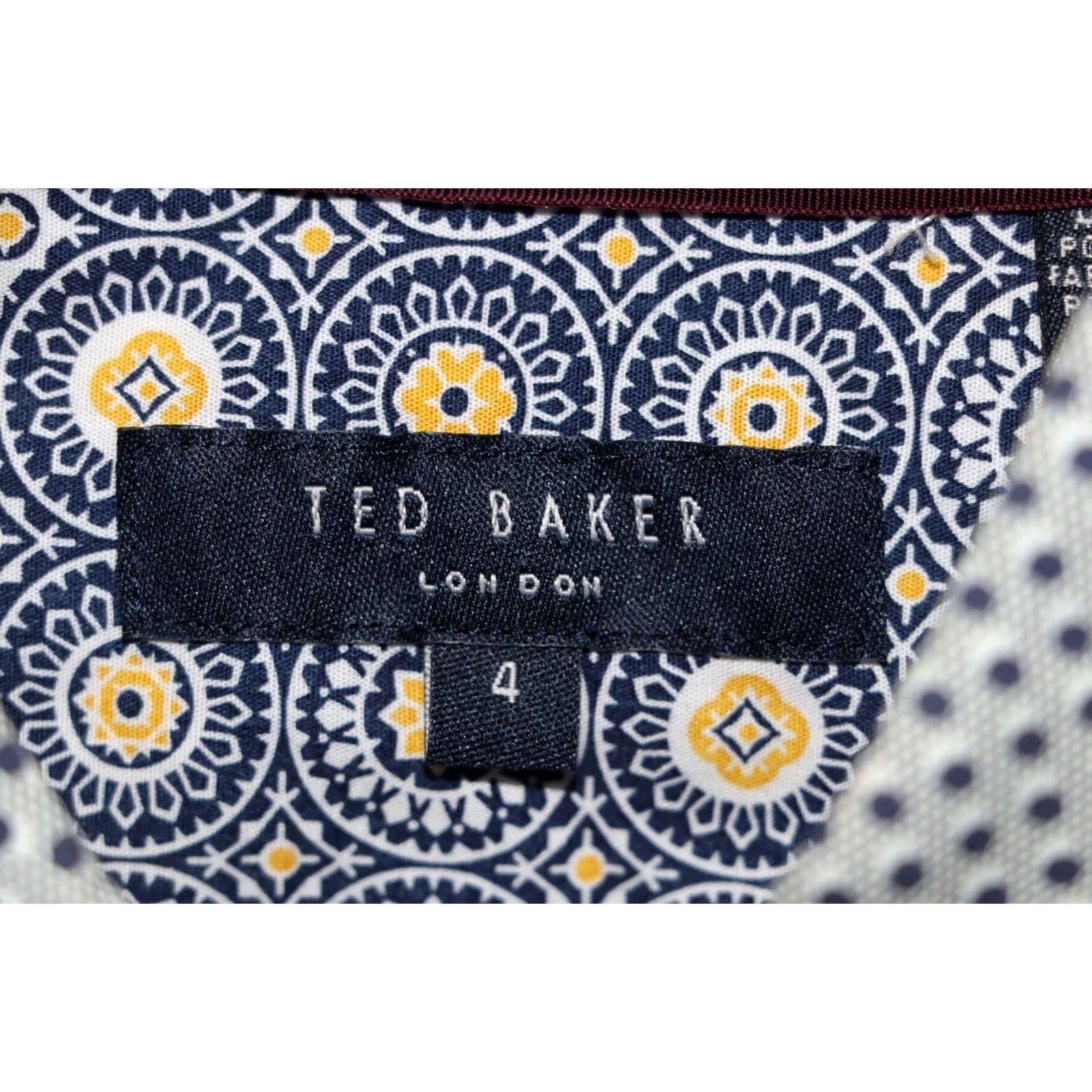 Ted Baker Ted Baker Dotbiz Shirt Navy White Dotted Button-Down Mens L VGC Button Up Casual Formal Jacket Style Shirt Size US L / EU 52-54 / 3 - 6 Thumbnail