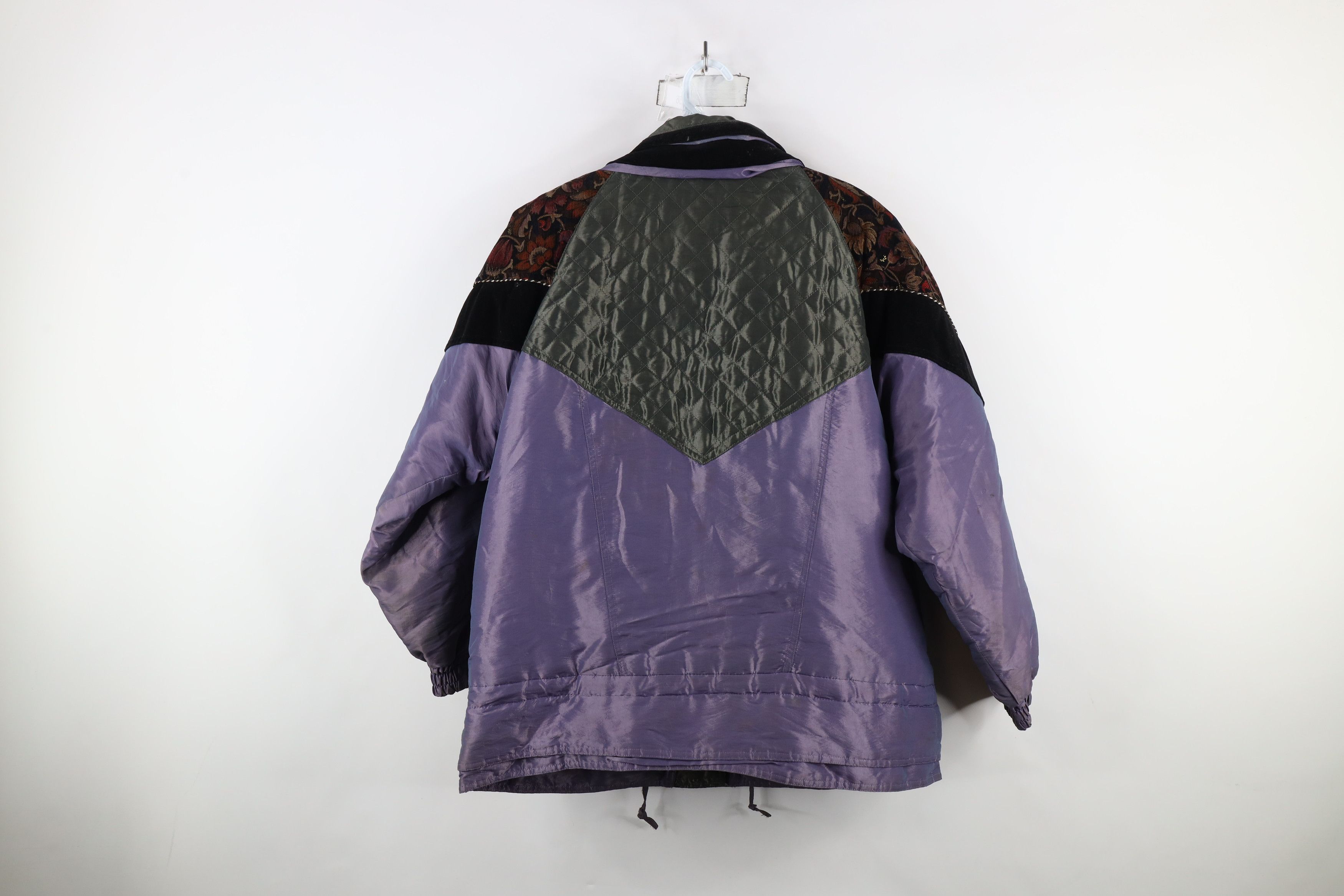 Vintage Vintage 90s Streetwear Corduroy Velour Flower Puffer Jacket Size M / US 6-8 / IT 42-44 - 16 Thumbnail