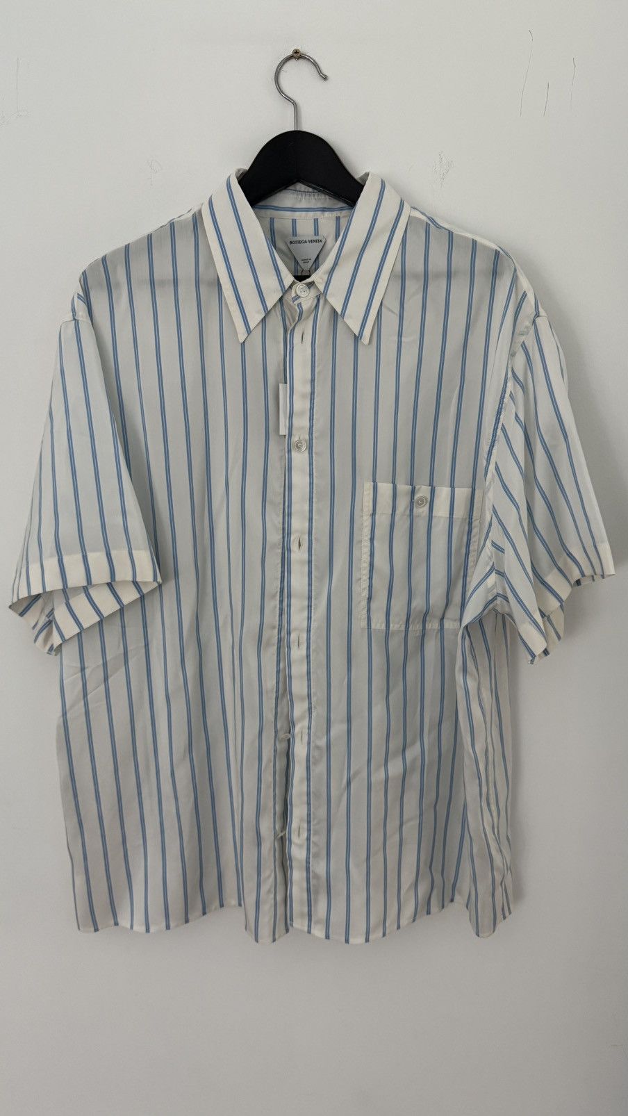 Bottega Veneta Bottega Veneta Silk Striped Short Sleeve Shirt Size US M / EU 48-50 / 2 - 6 Thumbnail