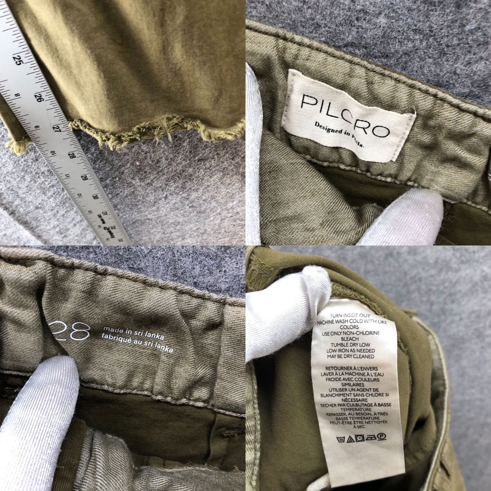 Anthropologie Anthropologie Pilcro Wanderer Trouser Pants Womens 28 Mid Rise Olive Green Twill Cotton Lyocell Spandex Ankle Straight Pockets Bohemian Size 28" / US 6 / IT 42 - 8 Thumbnail