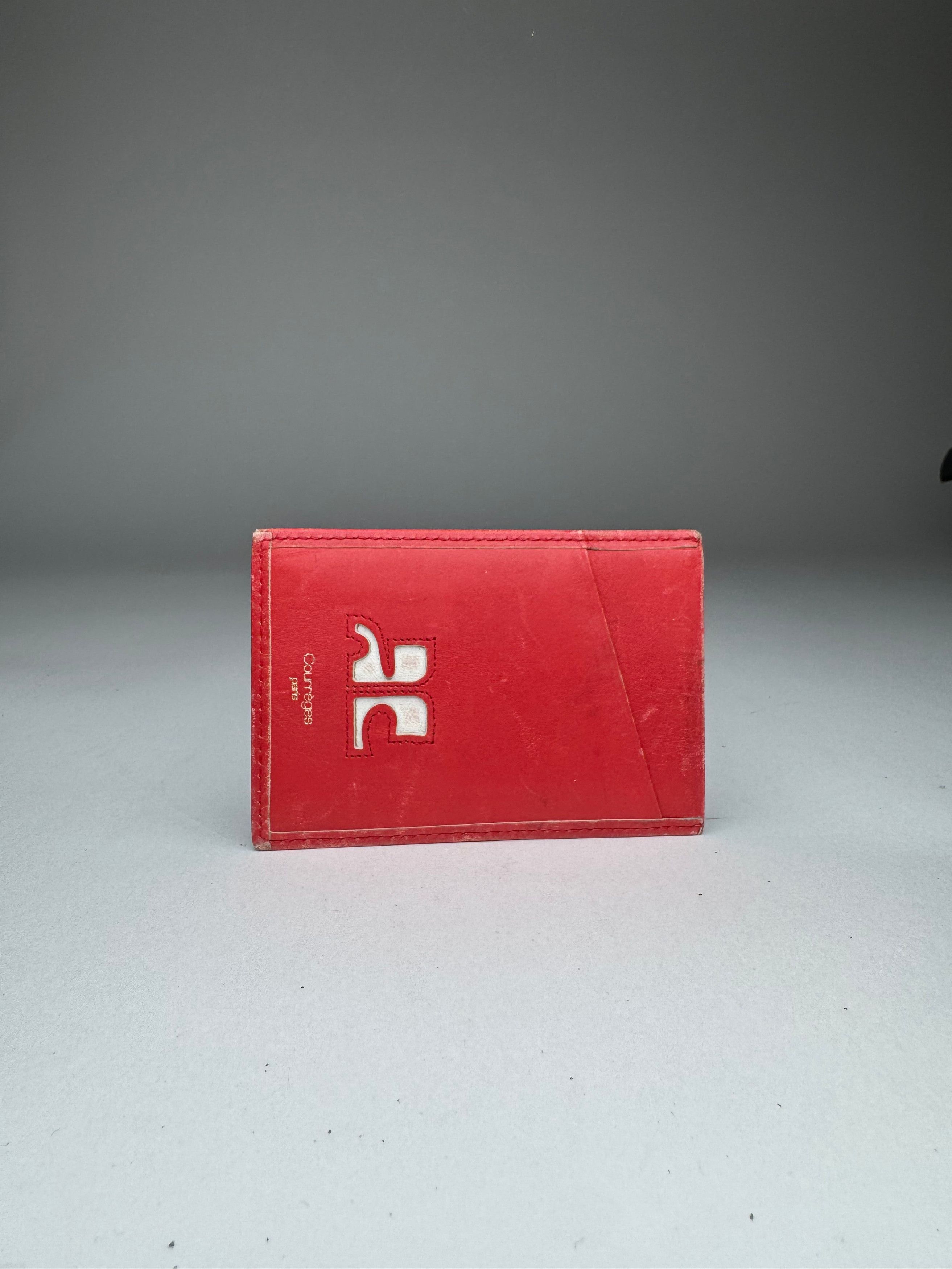 Courreges Vintage Paris Leather Card Holder Red Size ONE SIZE - 1 Thumbnail
