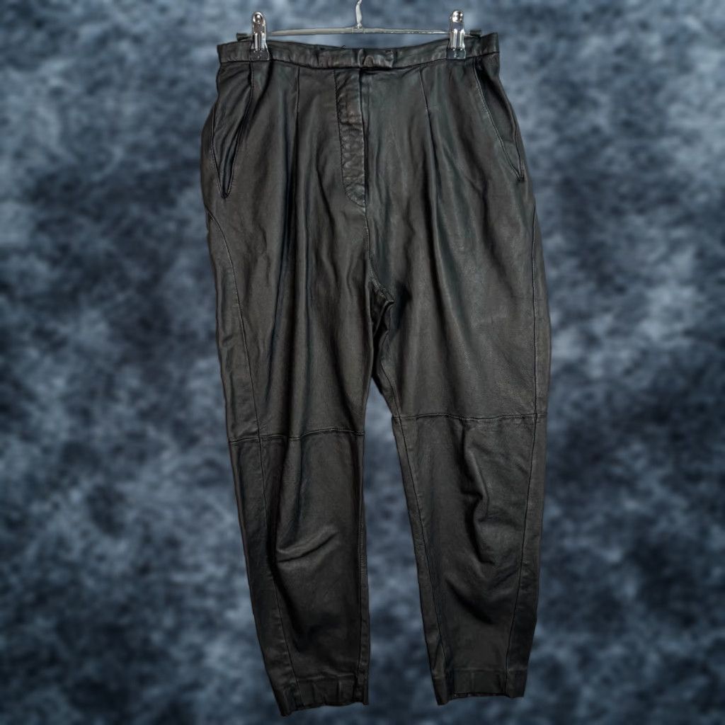 Whistles Whistles Black Leather Tapered Leg Pants Womens Size 4 Size 27" / US 4 / IT 40 - 1 Thumbnail