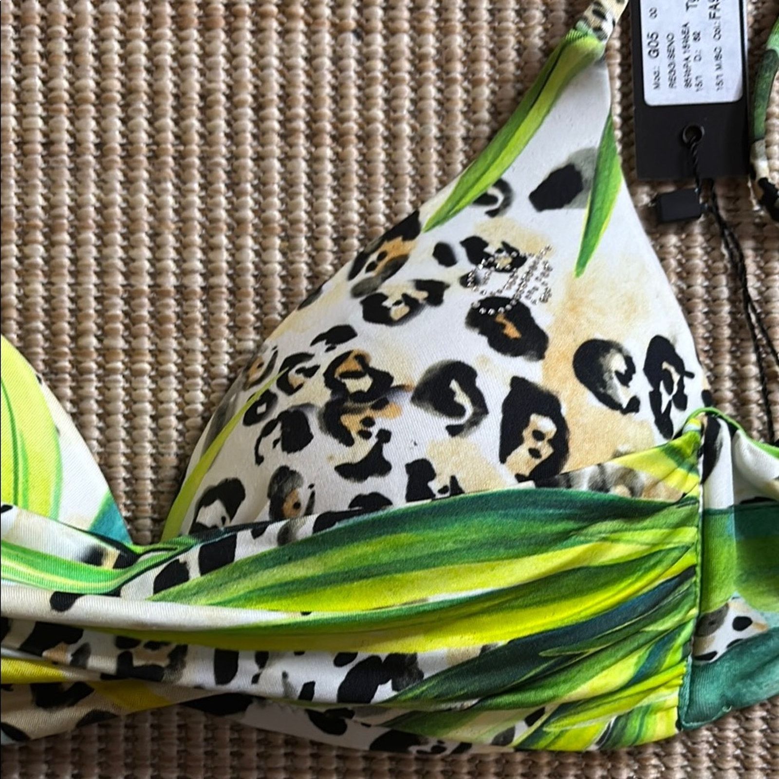 Blumarine NWT Blumarine Vibrant Green and Animal Print Bikini Size M Size ONE SIZE - 8 Thumbnail