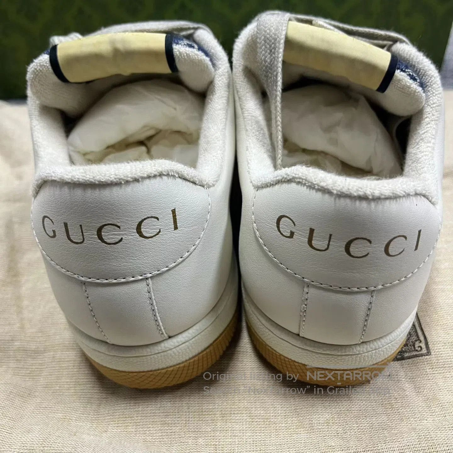 Gucci Gucci White Blue Dirty GG Sneakers. Size US 4.5 / IT 34.5 - 4 Thumbnail