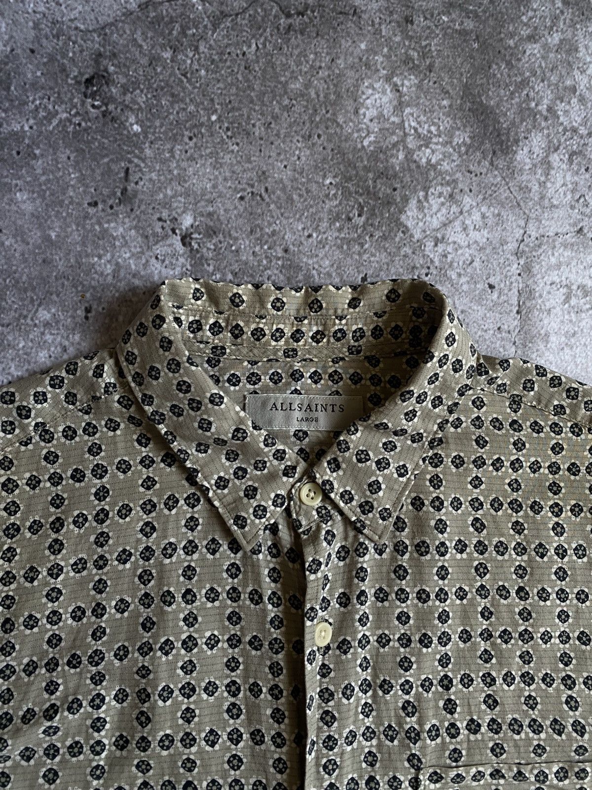 Allsaints × Designer AllSaints Dots Long Sleeve Button Shirt Size L Size US L / EU 52-54 / 3 - 4 Thumbnail
