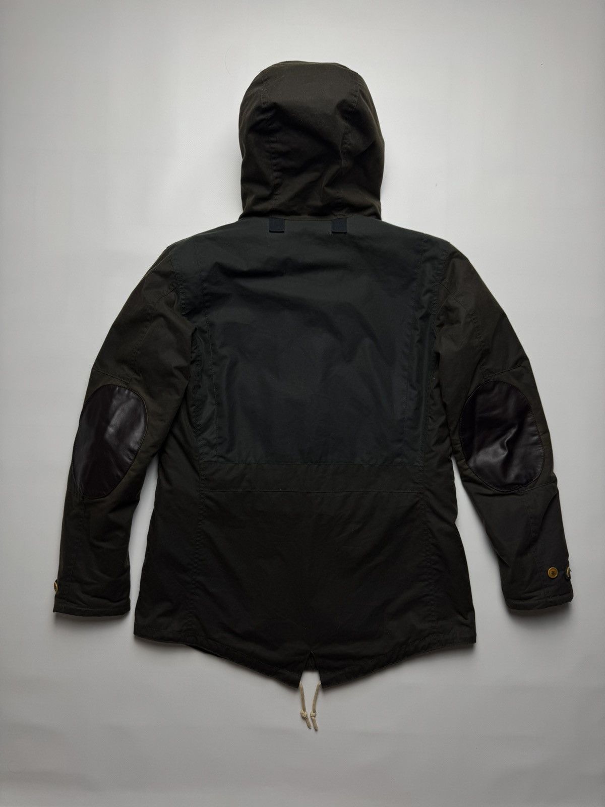 Barbour Barbour Oural Waxed Cotton Parka Jacket with Leather Patches Size US M / EU 48-50 / 2 - 23 Thumbnail
