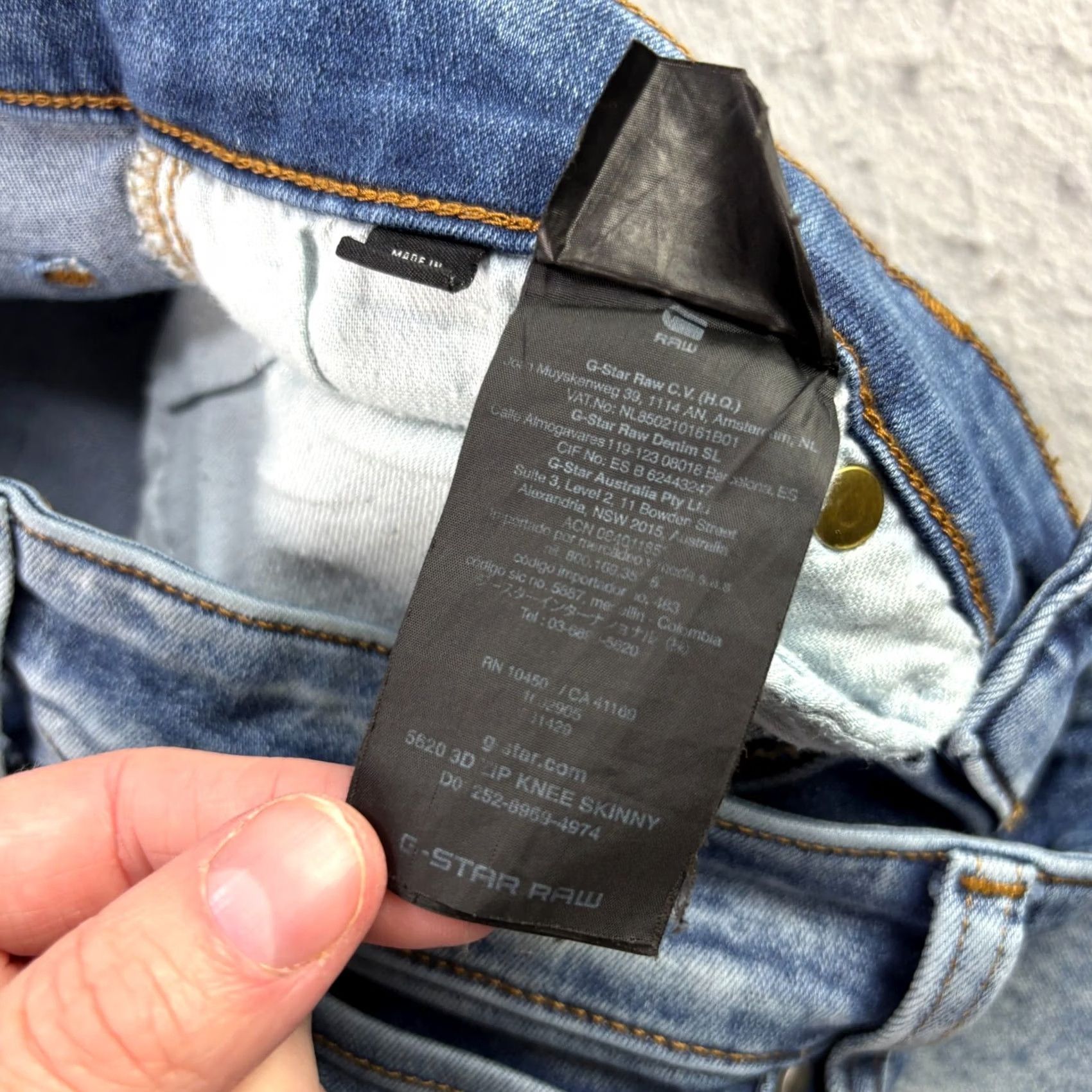 G-Star G Star Raw Jeans Slim 29x29 Blue Denim Hip Hop 3D Zip Knee Skinny Fit Mens Jeans Size US 29 - 6 Thumbnail