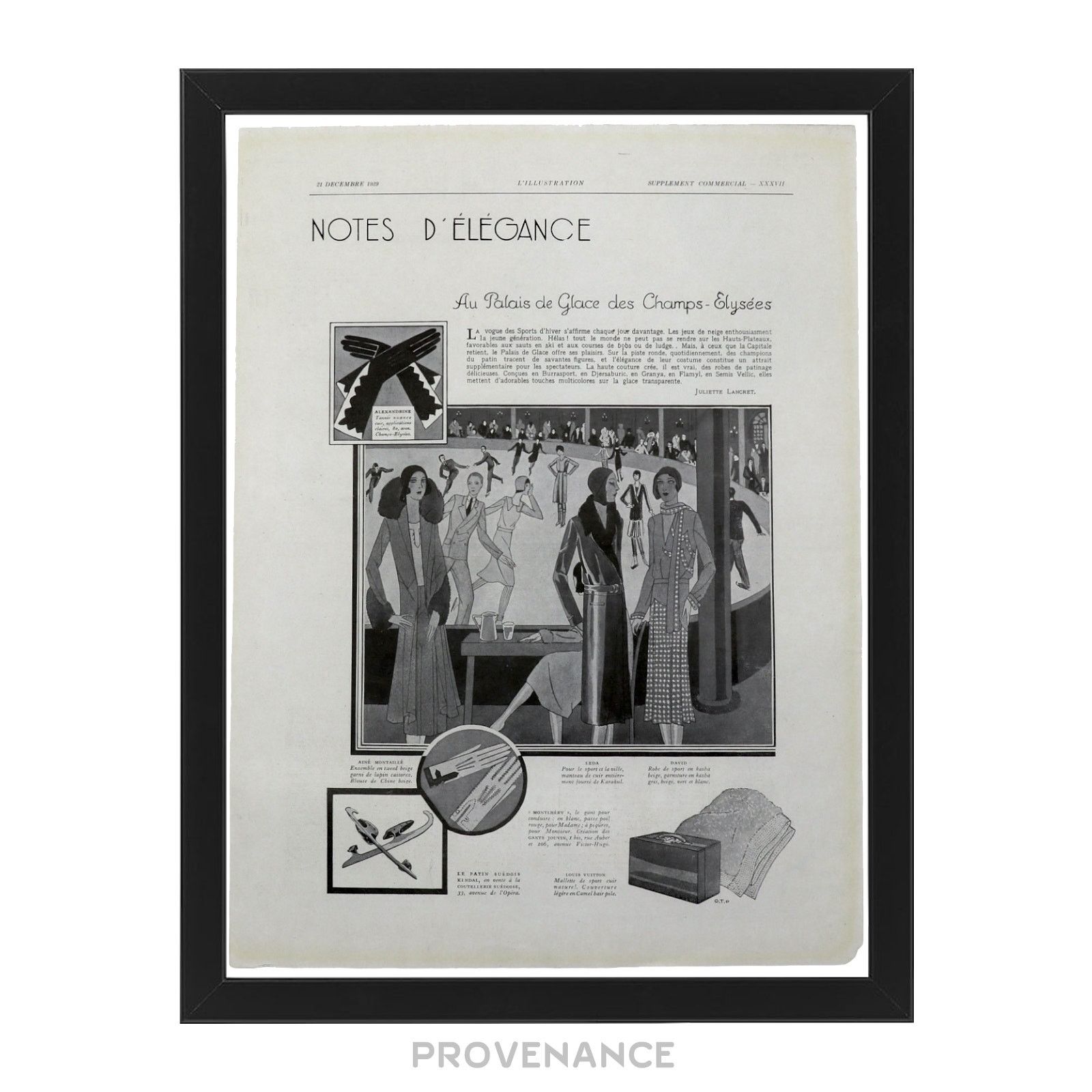 Louis Vuitton 🔴 Louis Vuitton Antique Newsprint Ad - NOTES D'ELEGANCE Size ONE SIZE - 1 Thumbnail