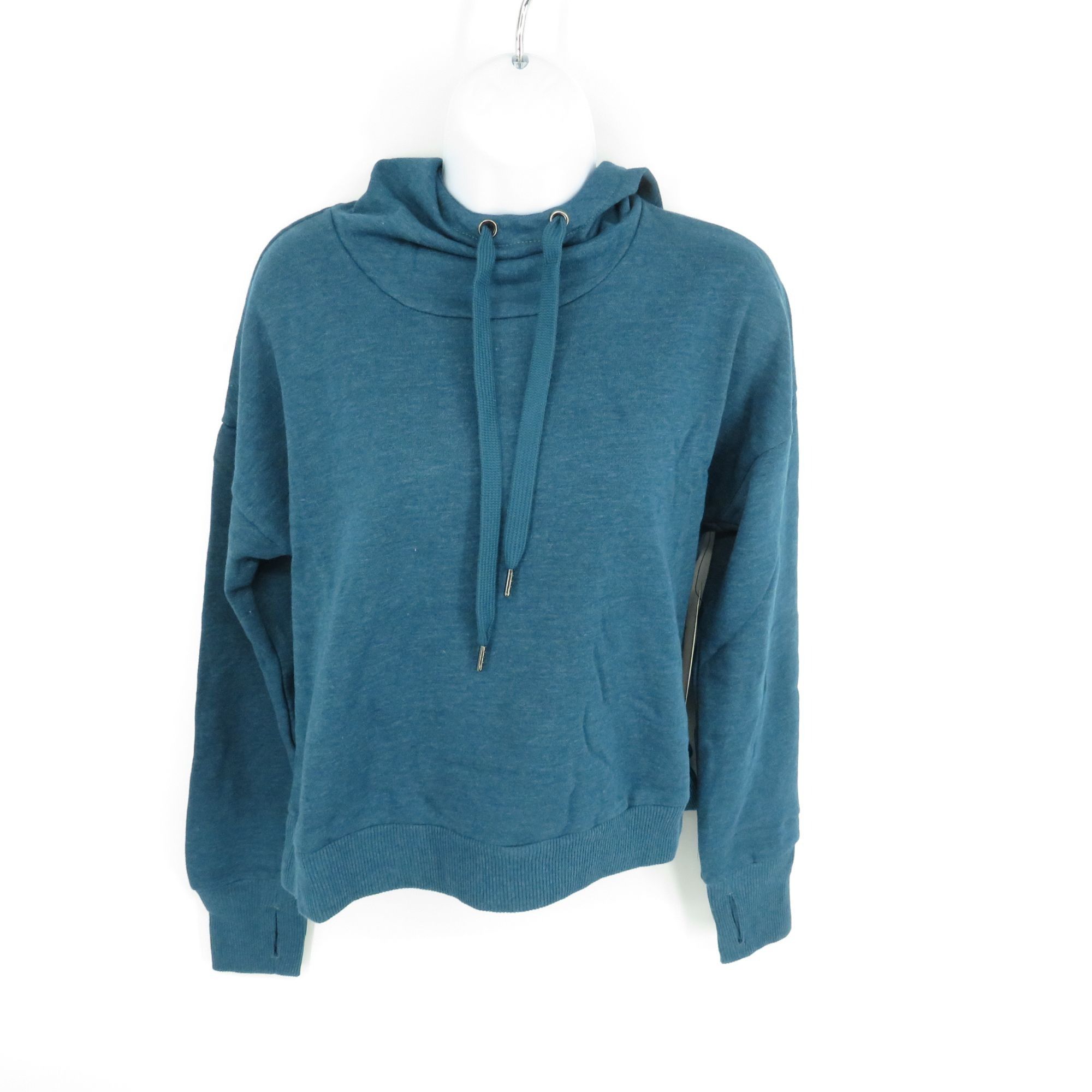 Other 90 Degree By Reflex Women's Teal Blue Hooded Sweatshirt L NW Size L / US 10 / IT 46 - 1 Thumbnail