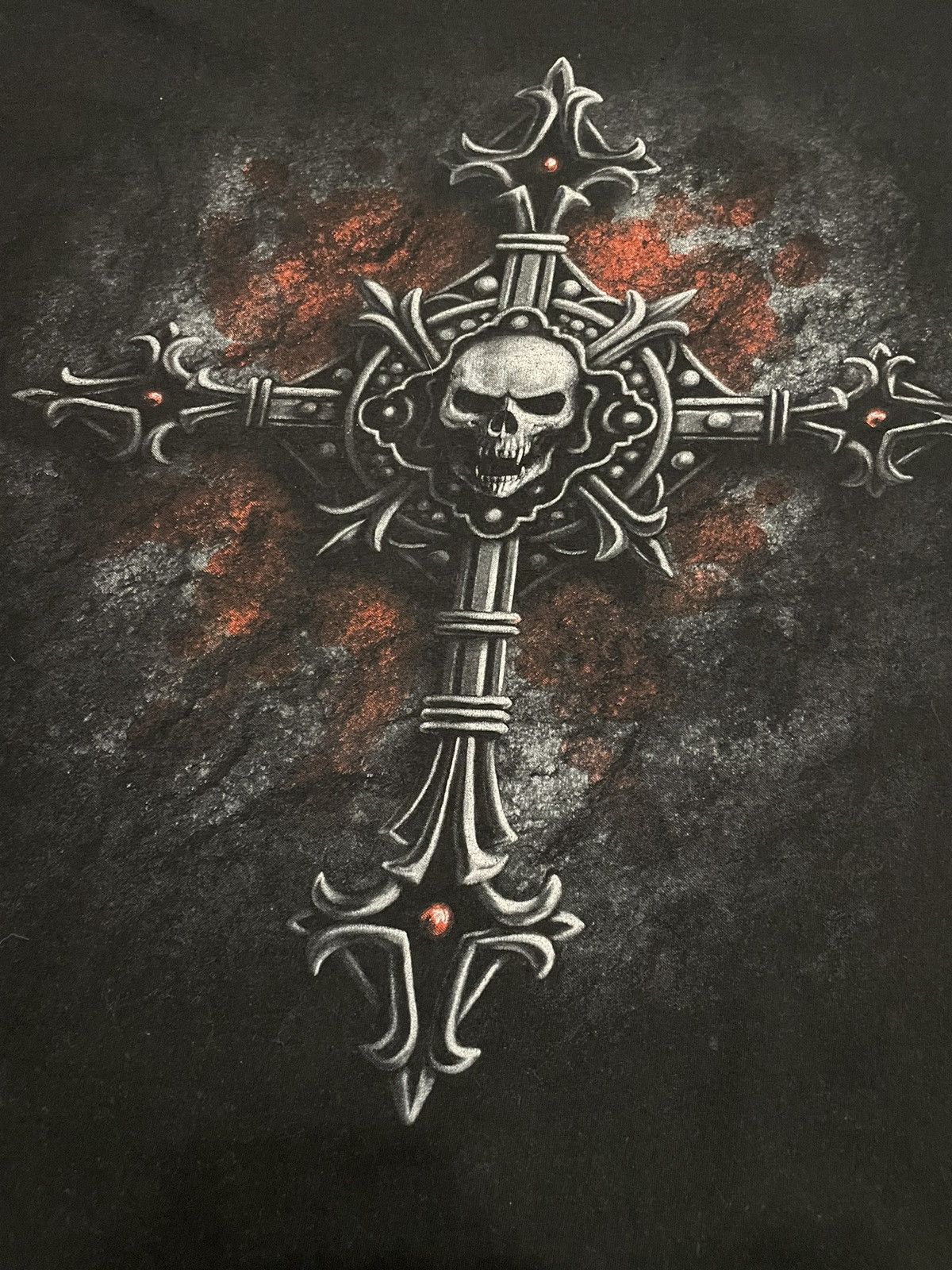 Affliction × Ed Hardy Vintage Black Metal Vampire Cross Full Print Long Sleeve Size US XL / EU 56 / 4 - 24 Thumbnail