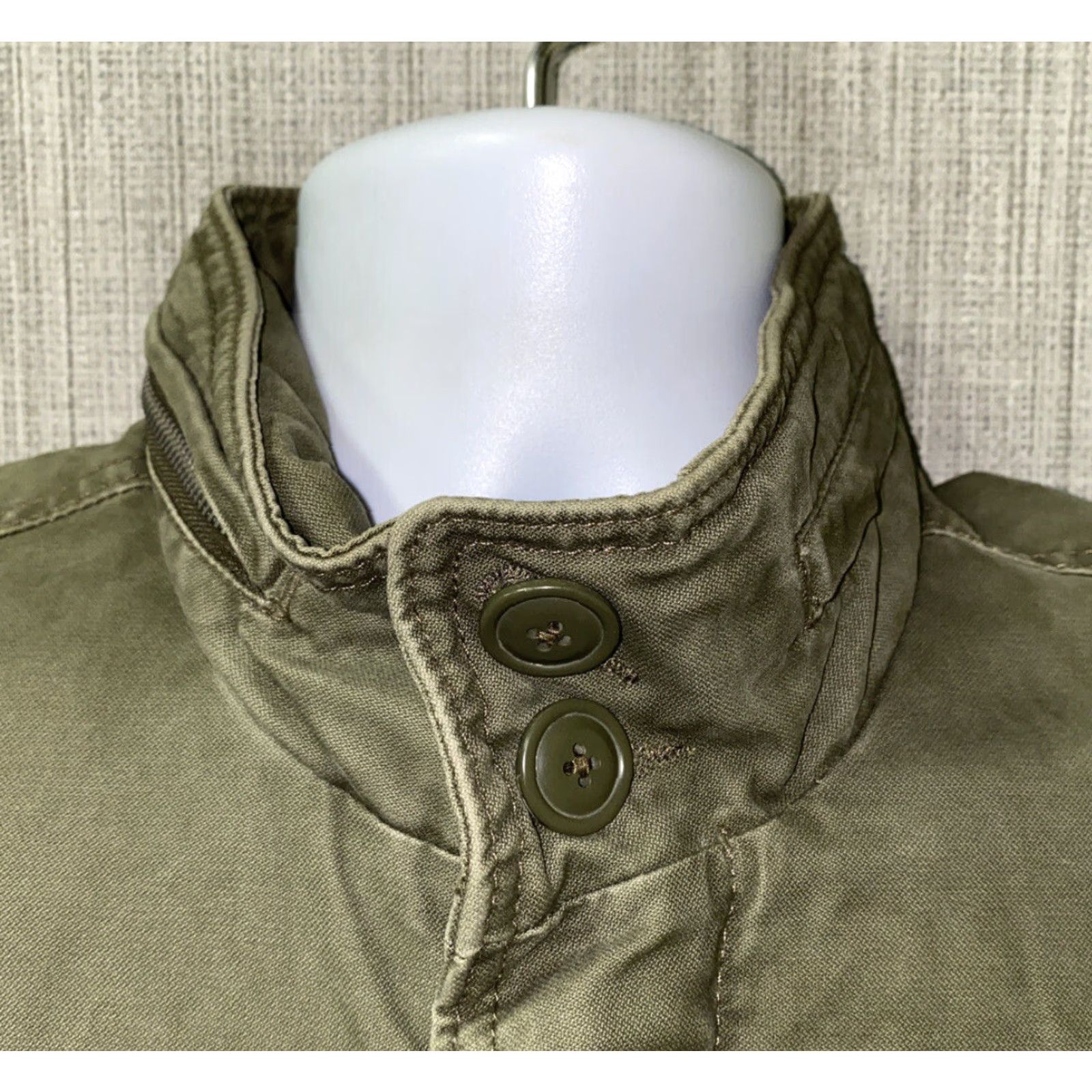 Vintage VINTAGE? No — Instead: "Mens Military Style Green Full Zip Multi Pocket Jacket Size S Cotton" Size US S / EU 44-46 / 1 - 3 Thumbnail