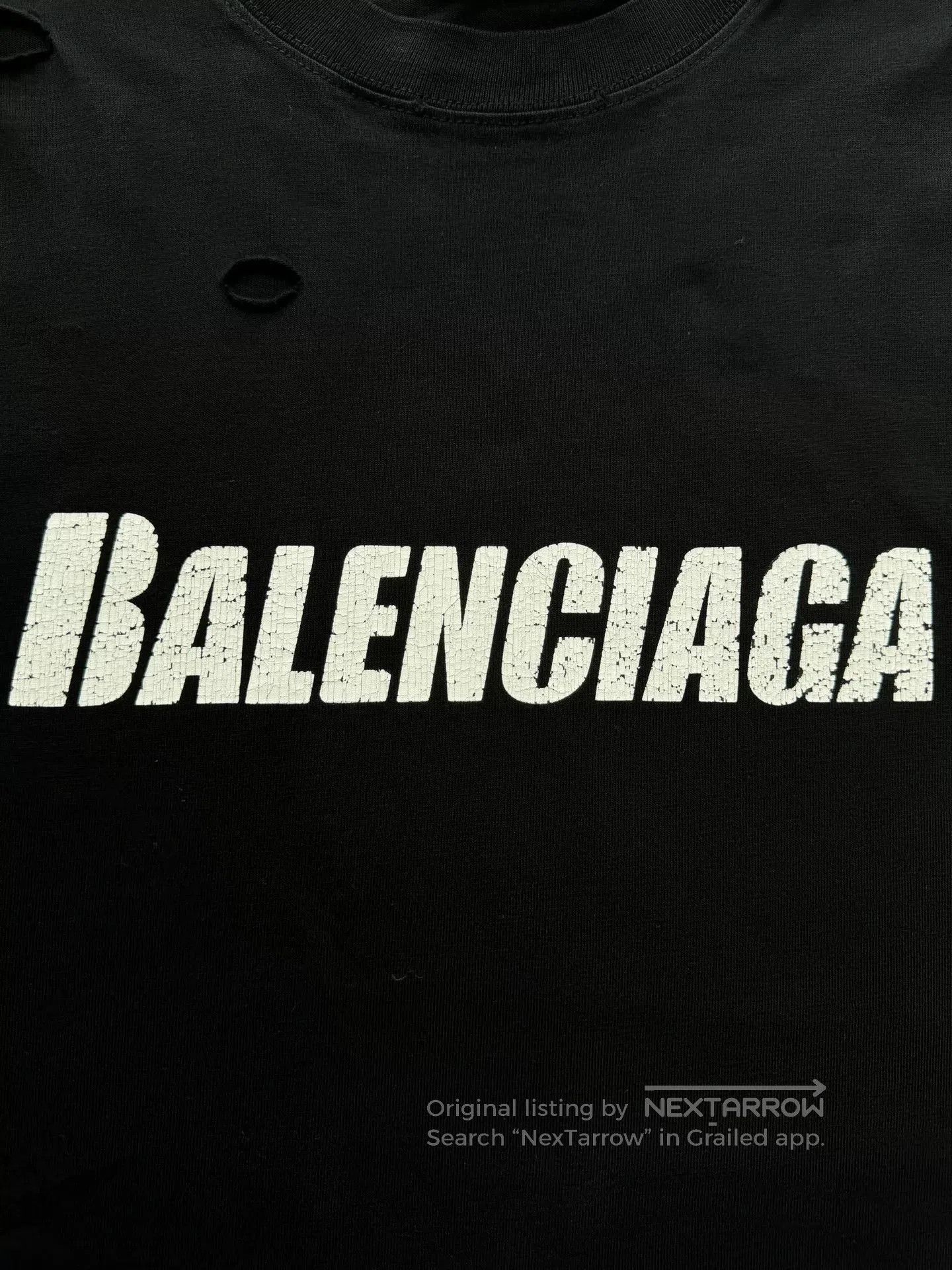 Balenciaga Balenciaga Black Distressed Short-Sleeve Tee. Size US XS / EU 42 / 0 - 3 Thumbnail