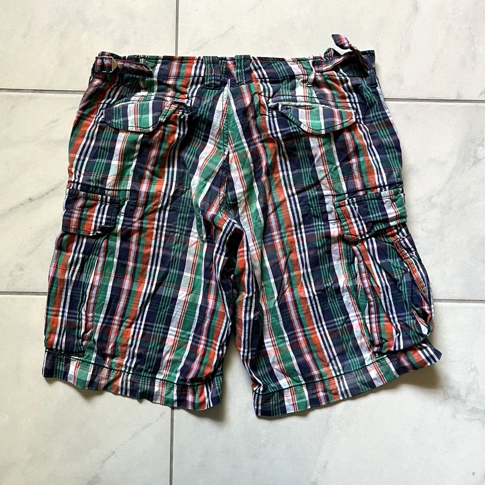 Polo Ralph Lauren Polo Ralph Lauren Cargo Shorts 36 Blue Green Mens Cotton Tennis Golf Cargo Pocket Plaid Multicolor Size US M / EU 48-50 / 2 - 6 Thumbnail